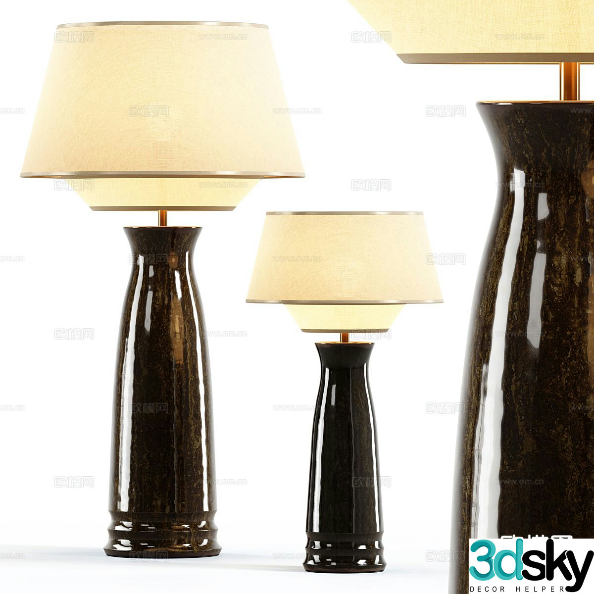 Marble floor lamp 3d model