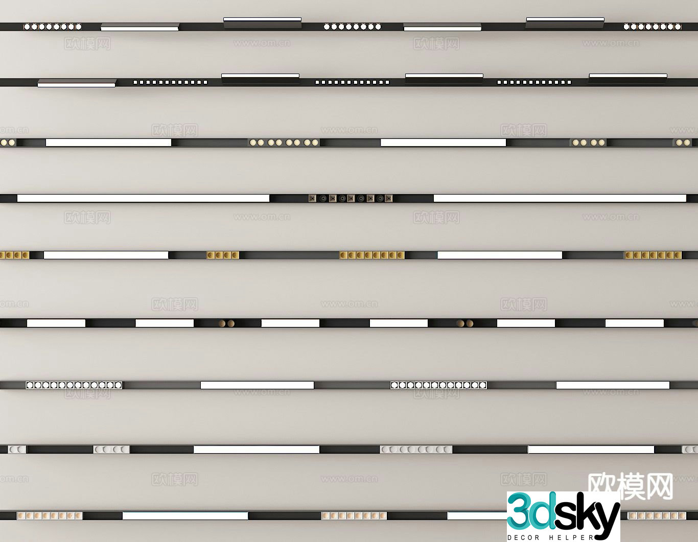 Modern magnetic light track light spotlight 3d model