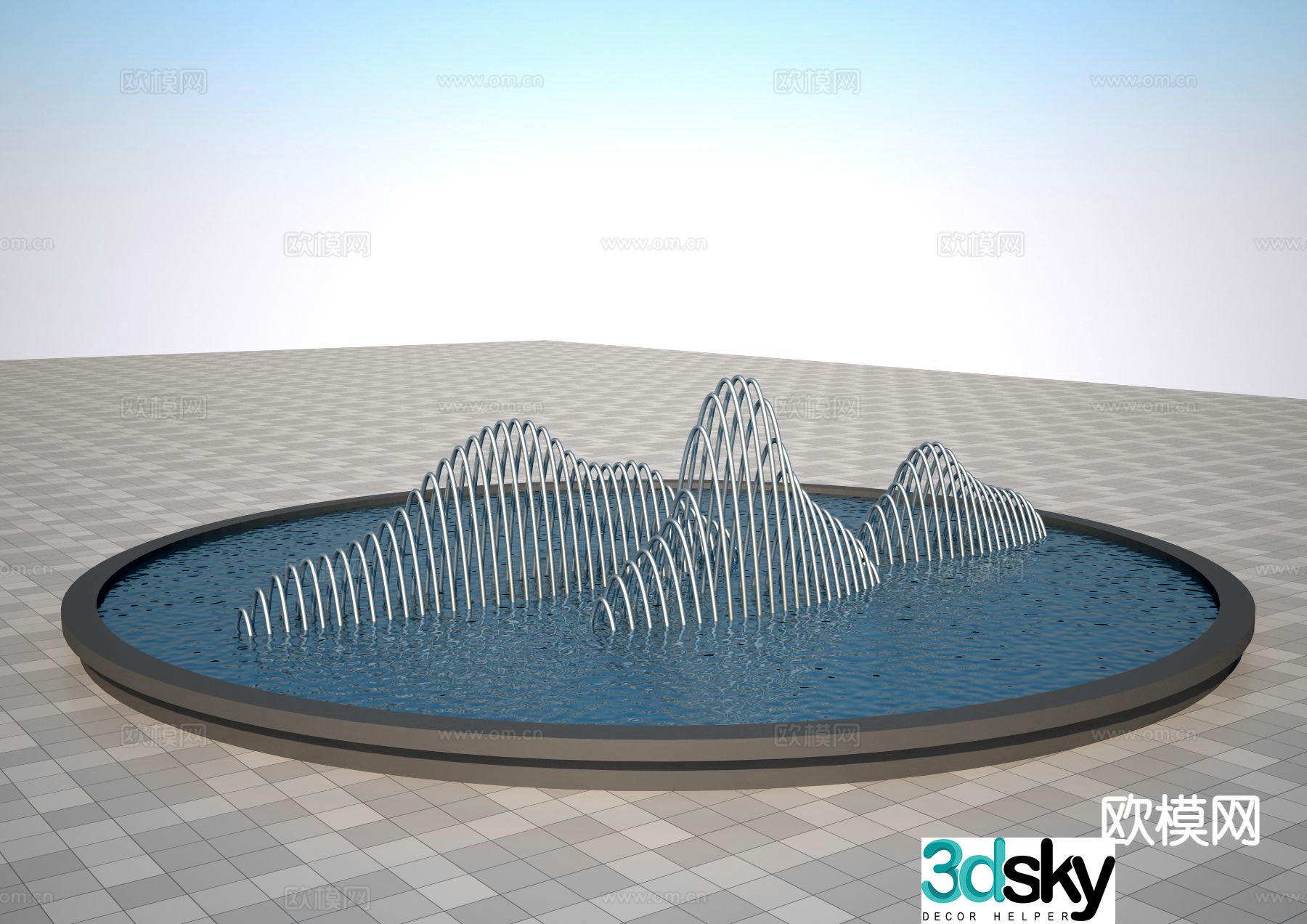 Pipe rockery sculpture 3d model