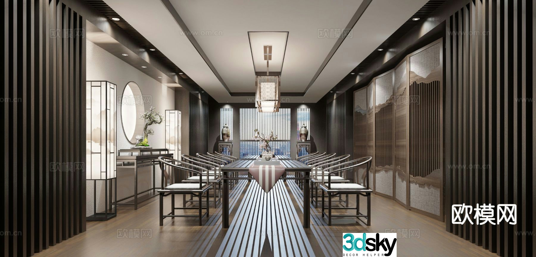New Chinese restaurant 3d model