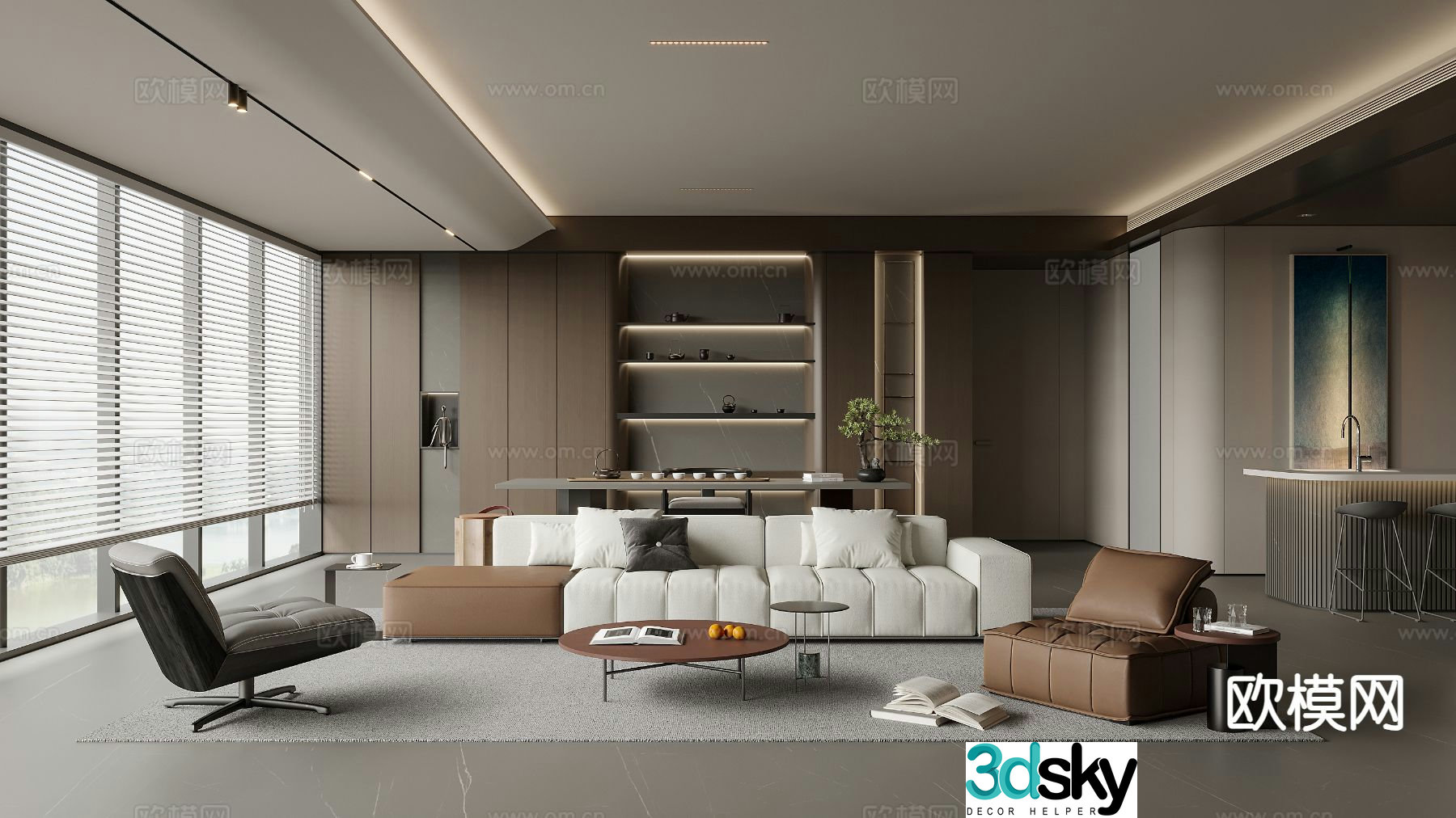Modern living room 3d model