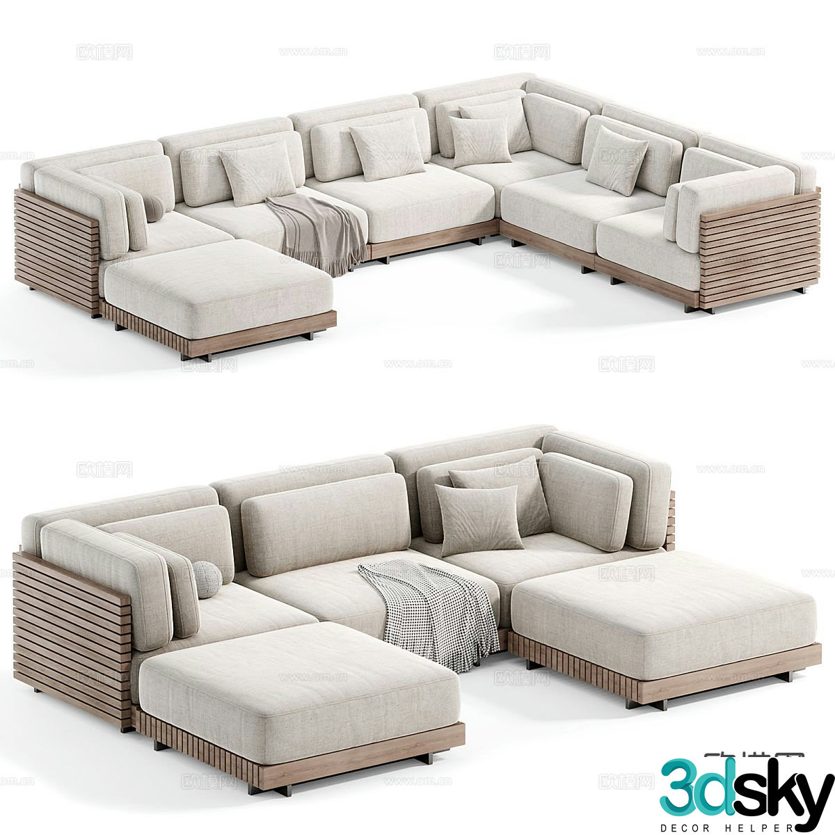 Modern outdoor sofa multi-person sofa 3d model