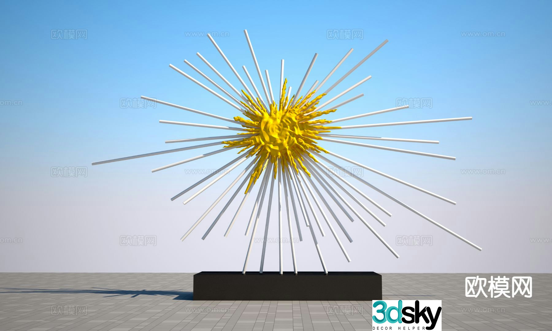Simple explosive molecule sculpture 3d model