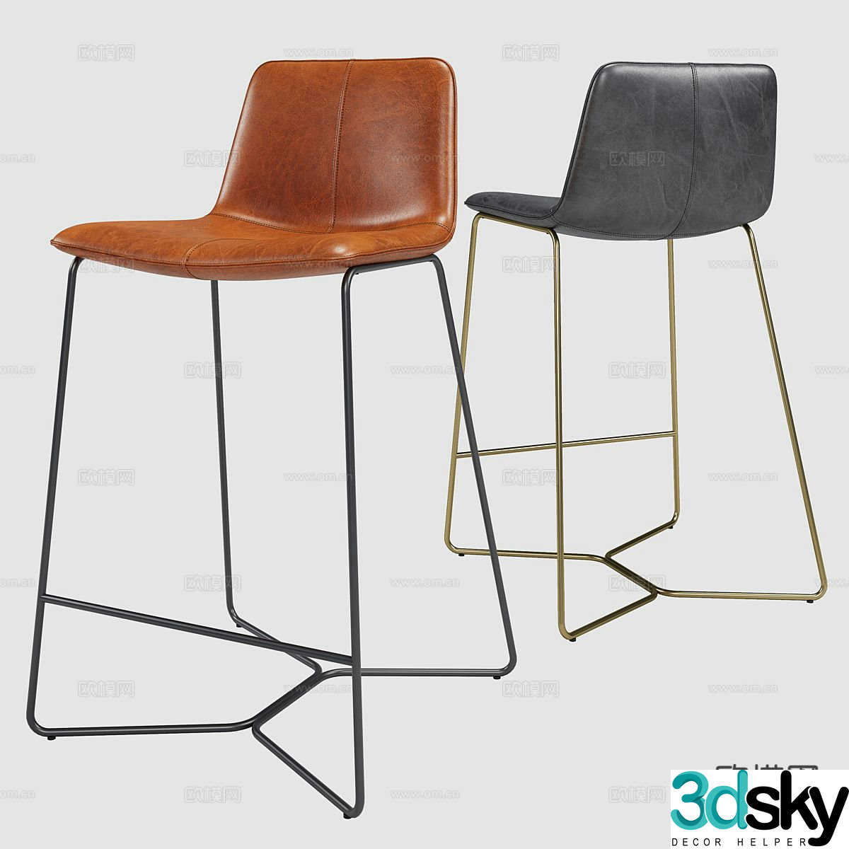 Italian bar stool bar stool 3d model