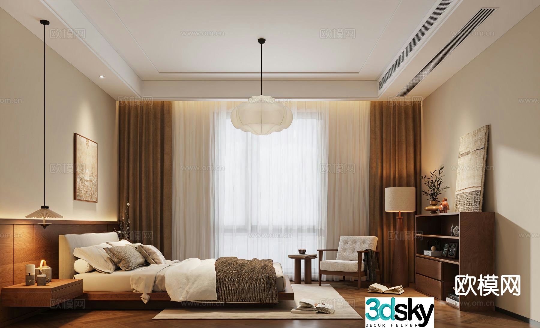 Wabi Sabi bedroom master bedroom 3d model