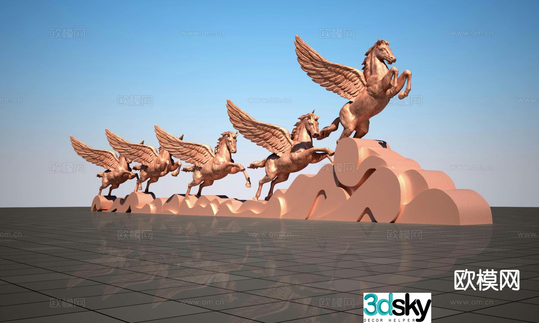 Modern Pegasus sculpture 3d model
