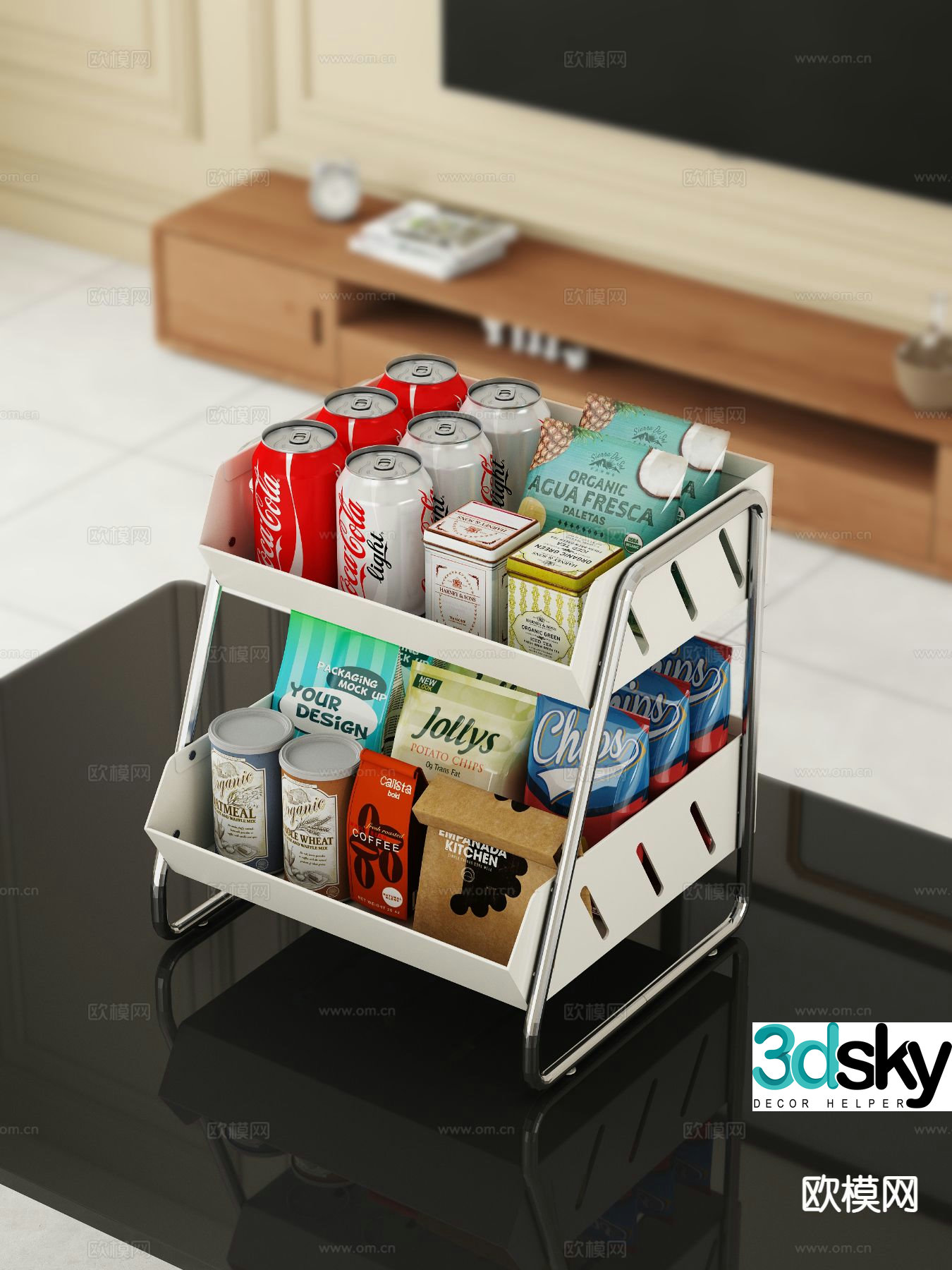 Modern snack storage rack 3d model