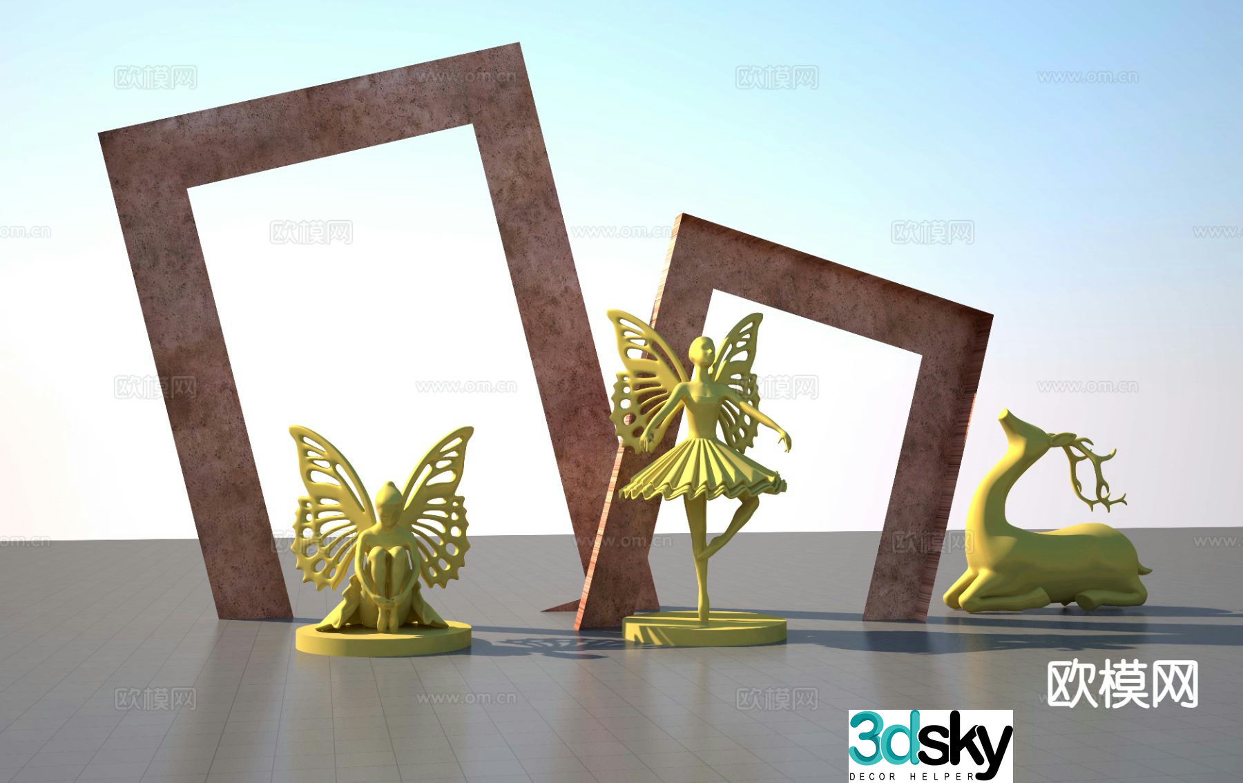 Simple ballet sculpture 3d model