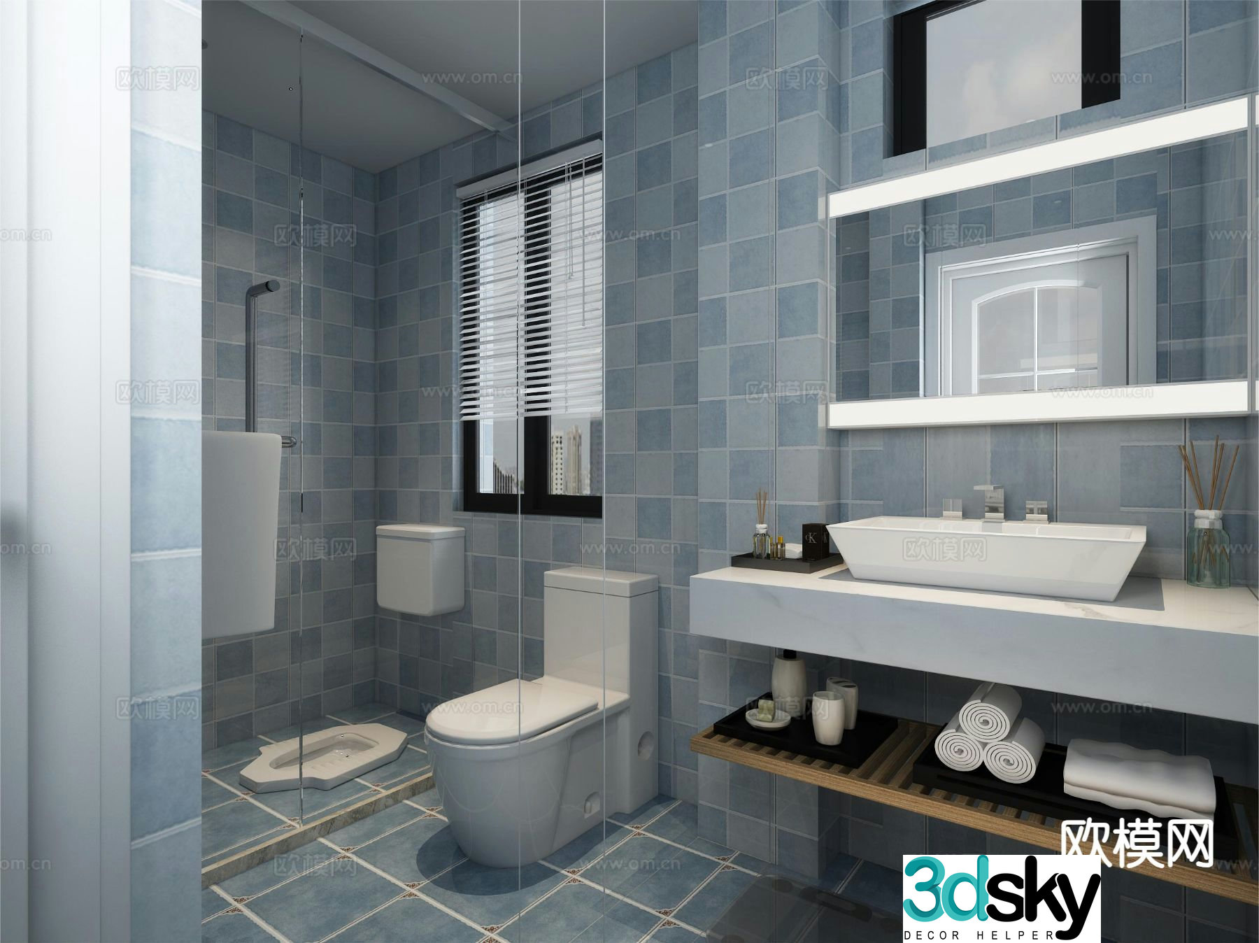 Modern bathroom bathroom toilet 3d model