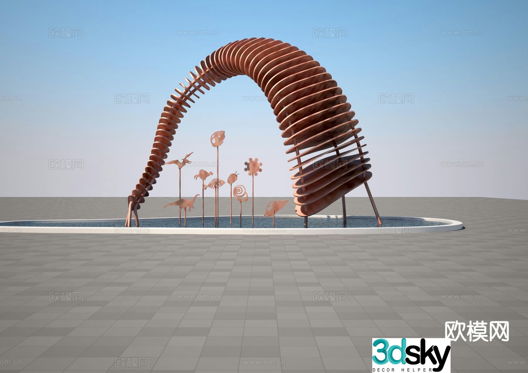 Modern stone sculpture 3d model
