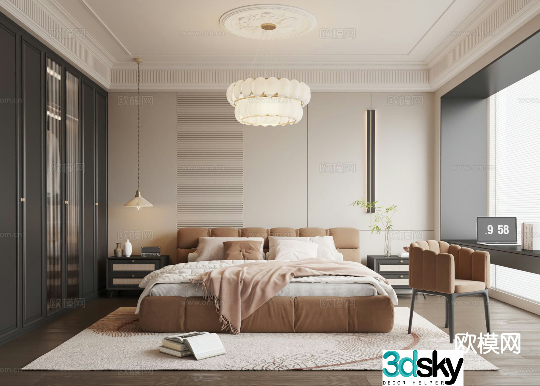 French bedroom master bedroom 3d model