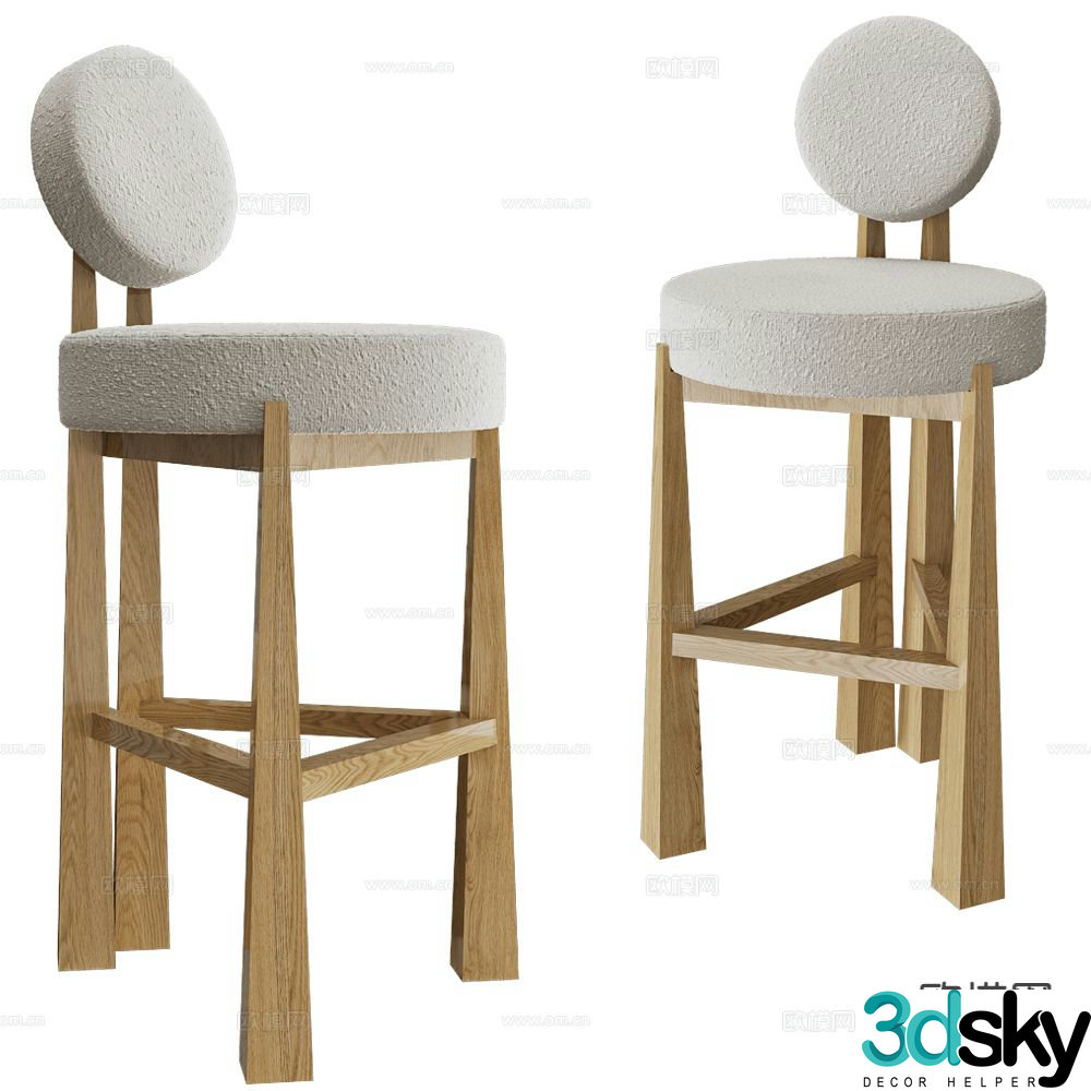 Modernature bar stool bar stool high stool 3d model