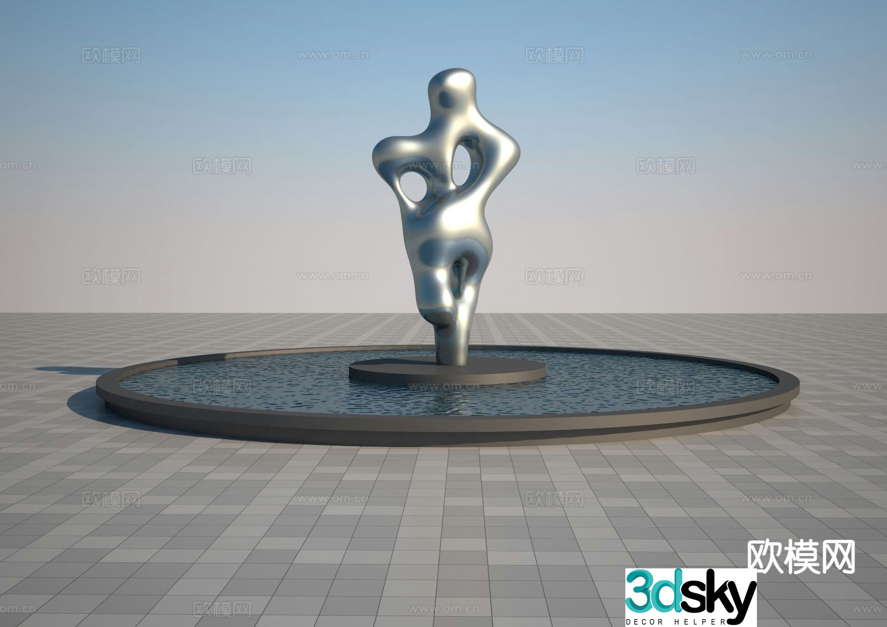 Simple human sculpture 3d model