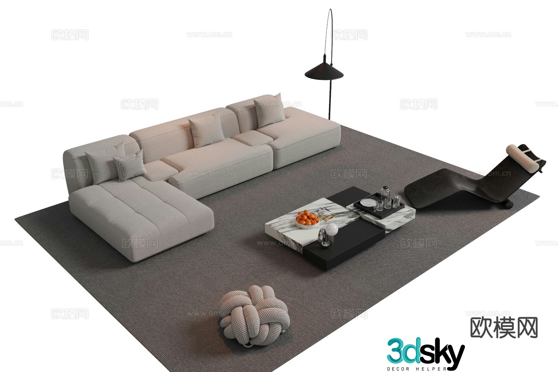 Modern sofa set 3d model