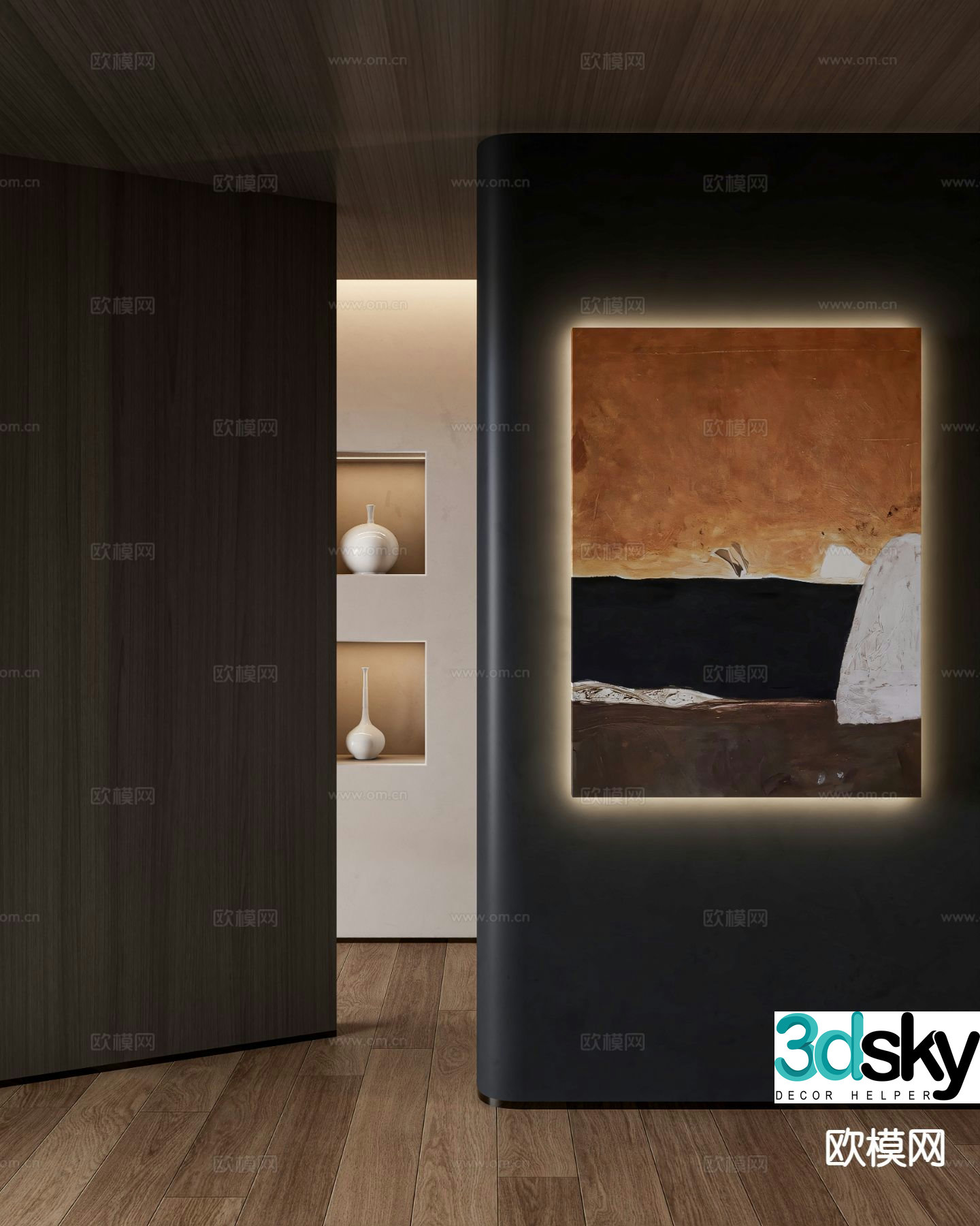 Landscape oil painting decorative painting 3d model