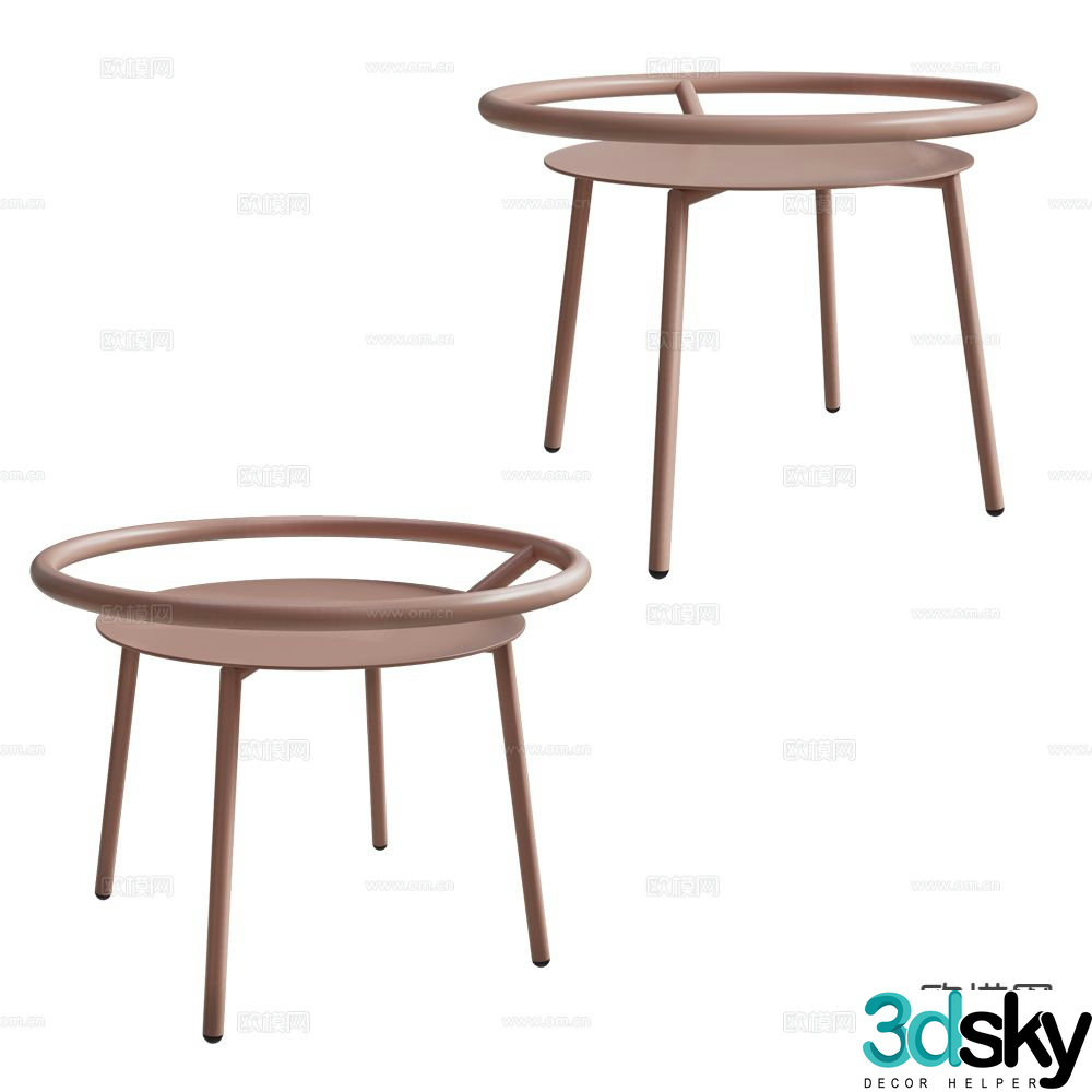 Castil side table corner table round table 3d model