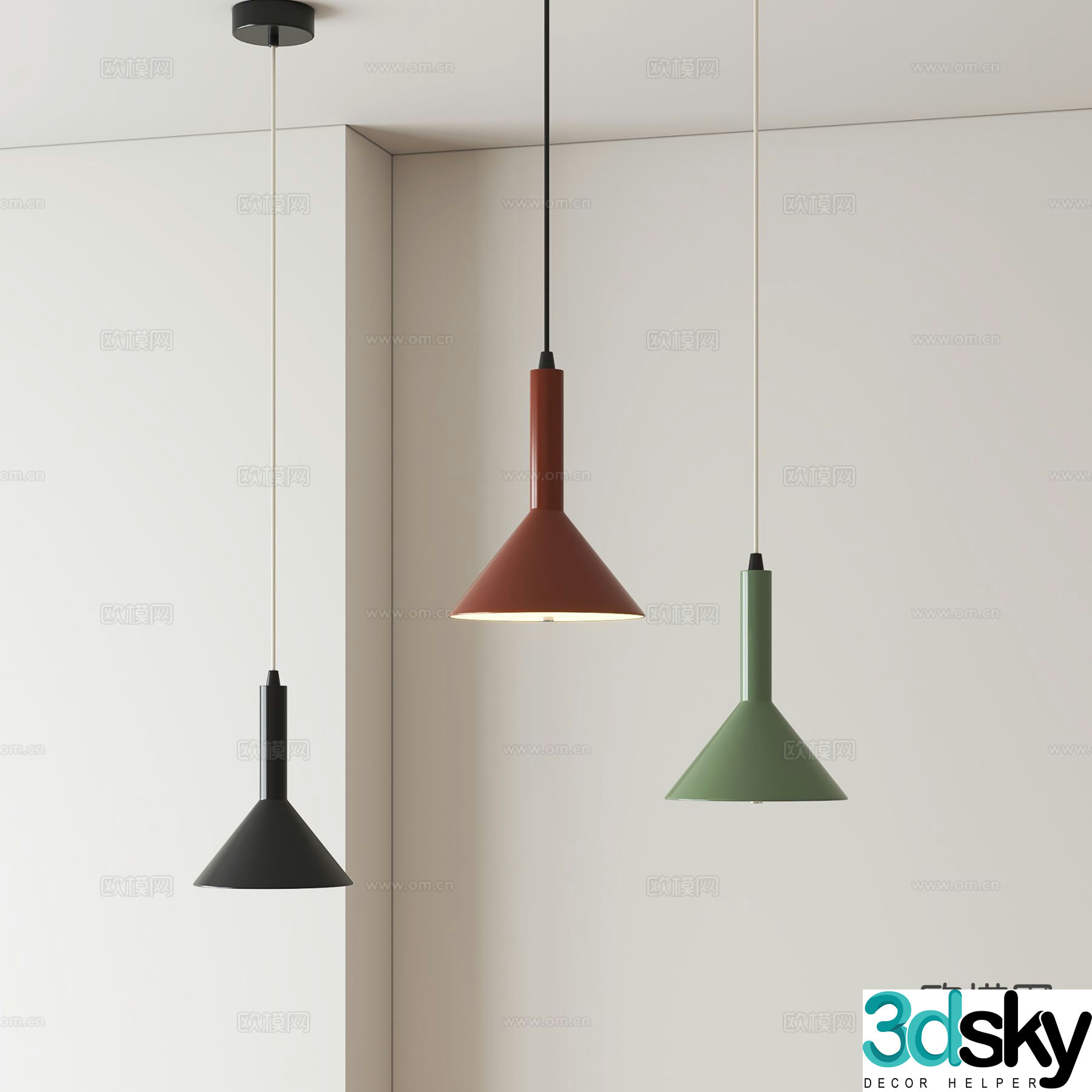 Modern chandelier 3d model