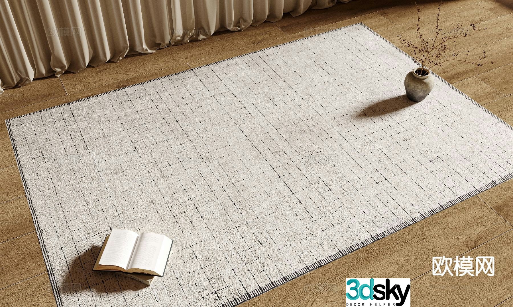 French plaid carpet 3d model