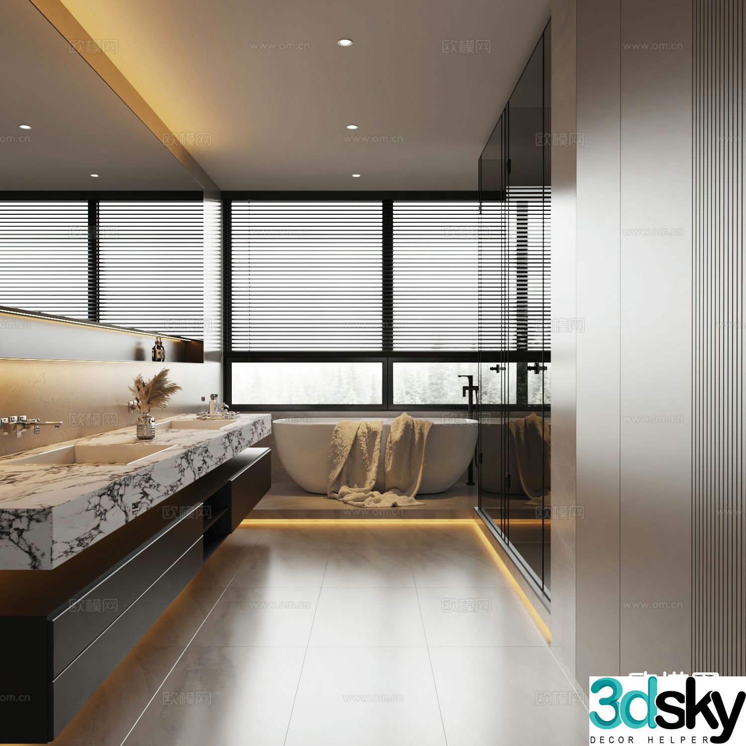 Modern bathroom bathroom toilet 3d model