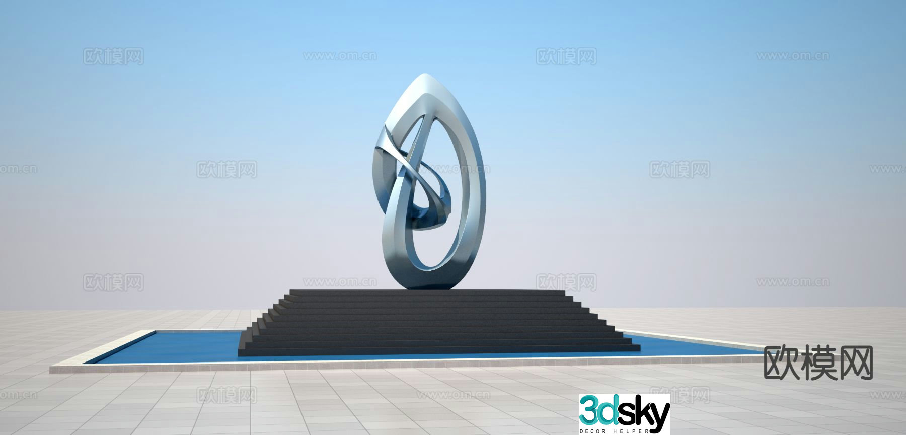 Modern leaf sculpture 3d model