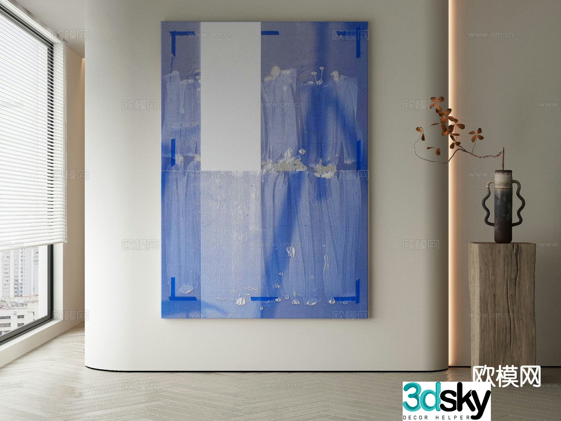 Modern art painting texture painting decorative painting 3d model