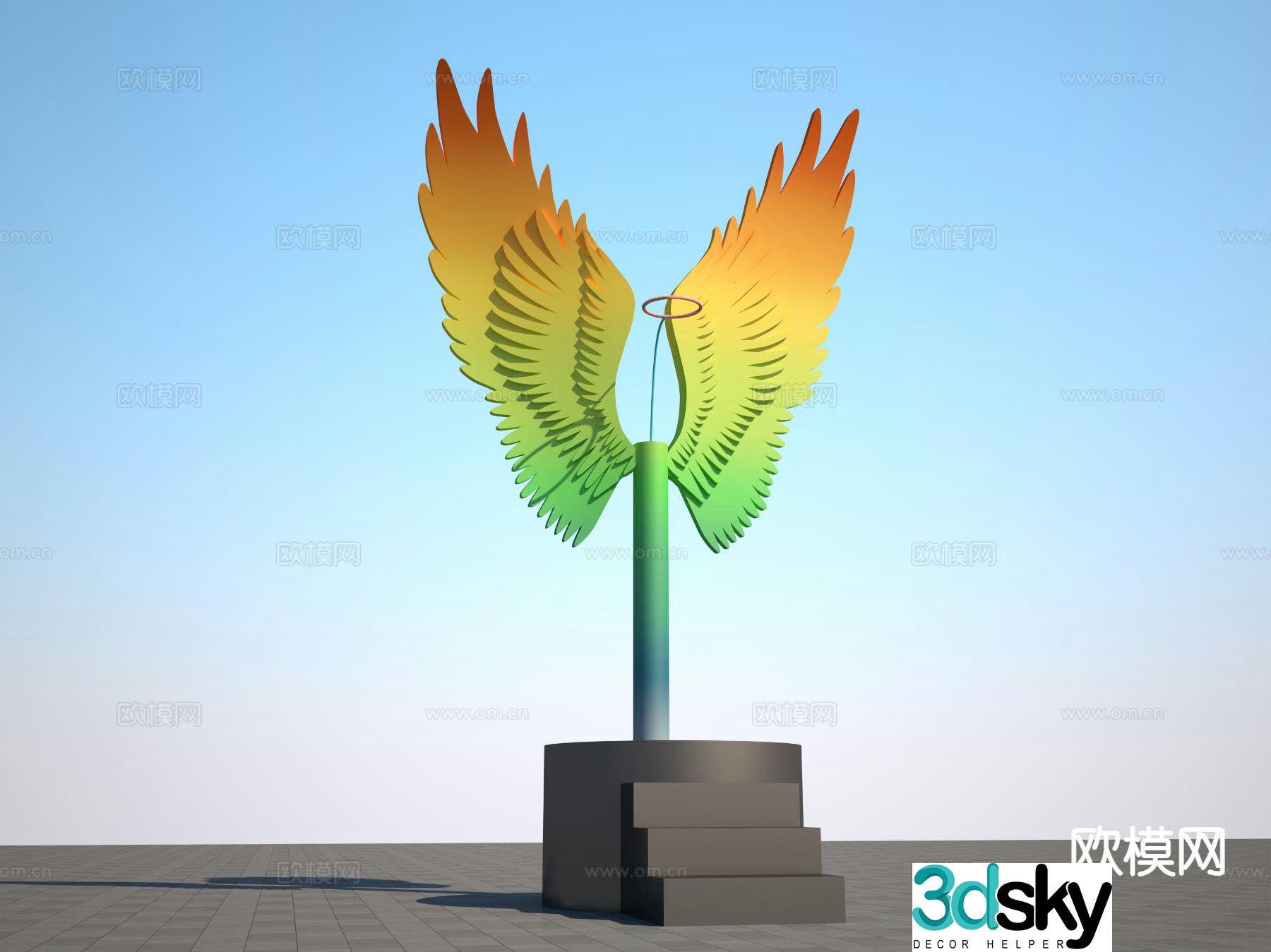 Modern wing sculpture 3d model