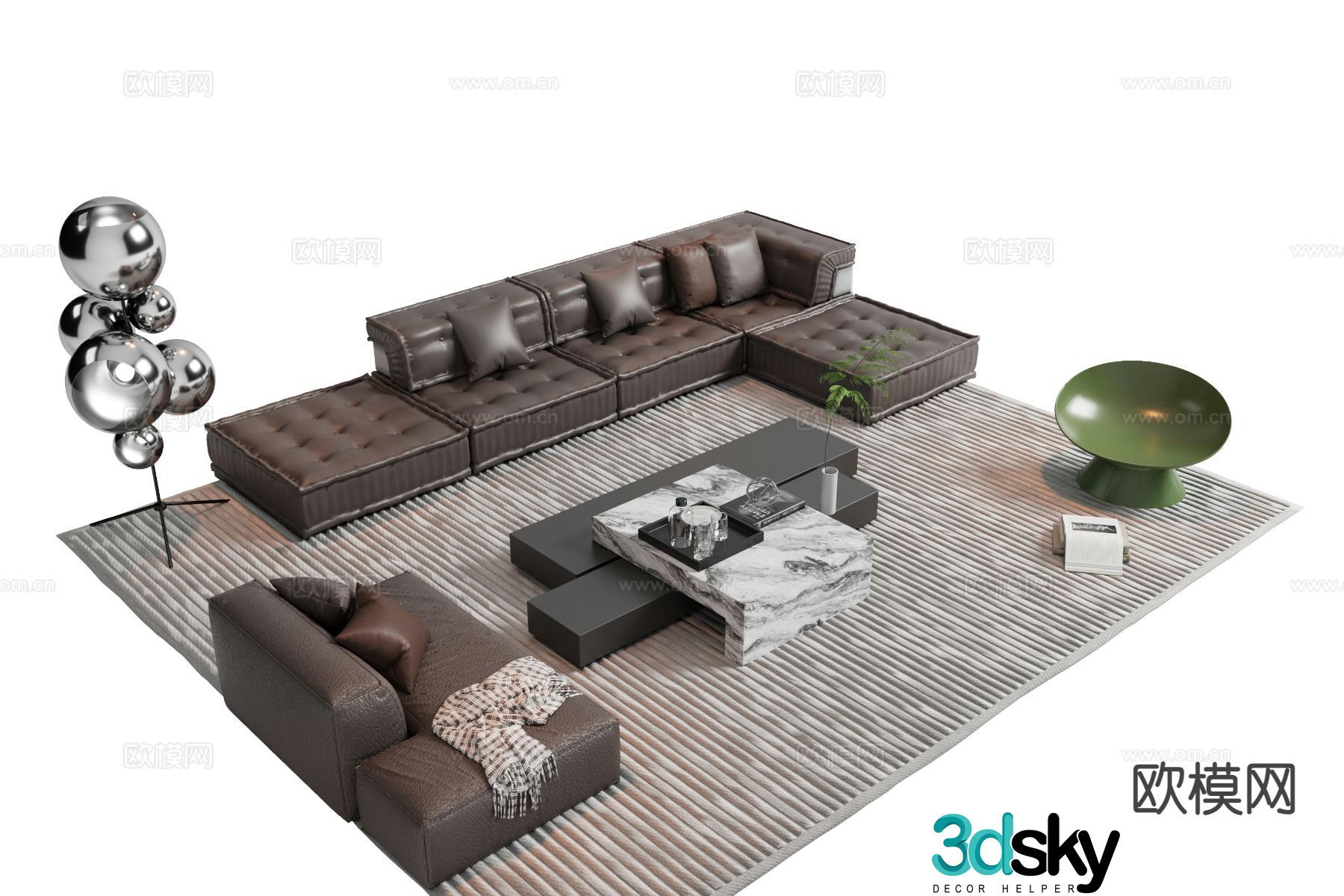Modern sofa set 3d model