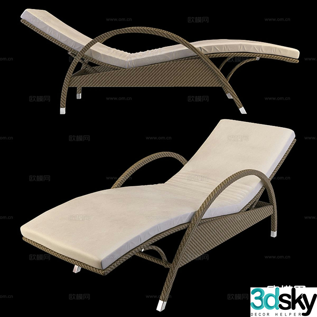 Outdoor lounge chair leisure lounge chair 3d model