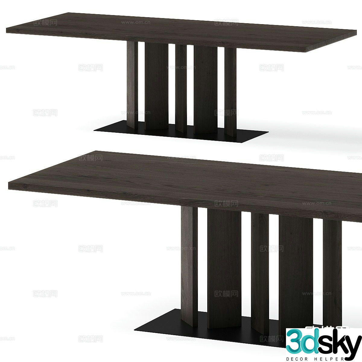 Italian minimalist desk desk 3d model