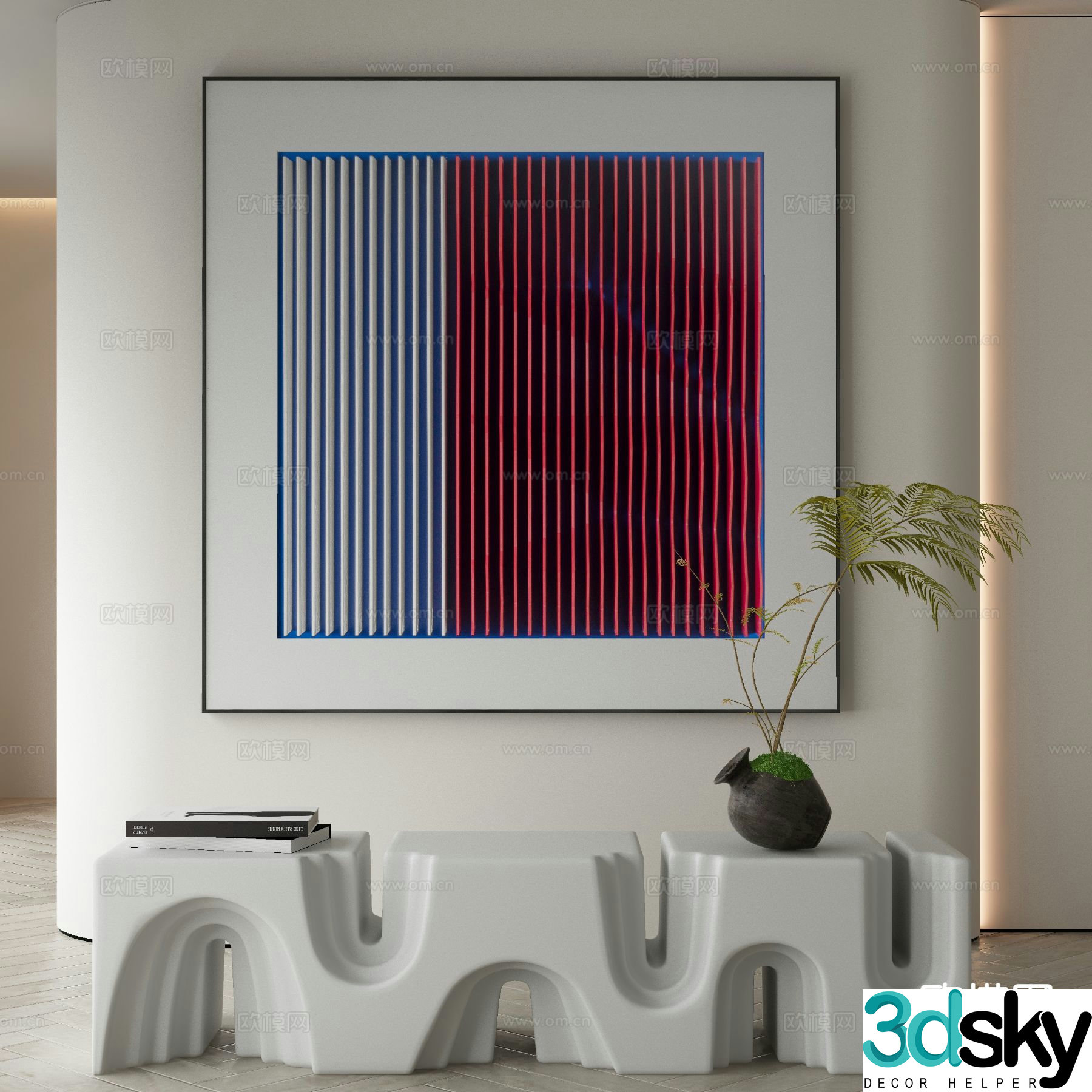 Modern art painting texture painting decorative painting 3d model