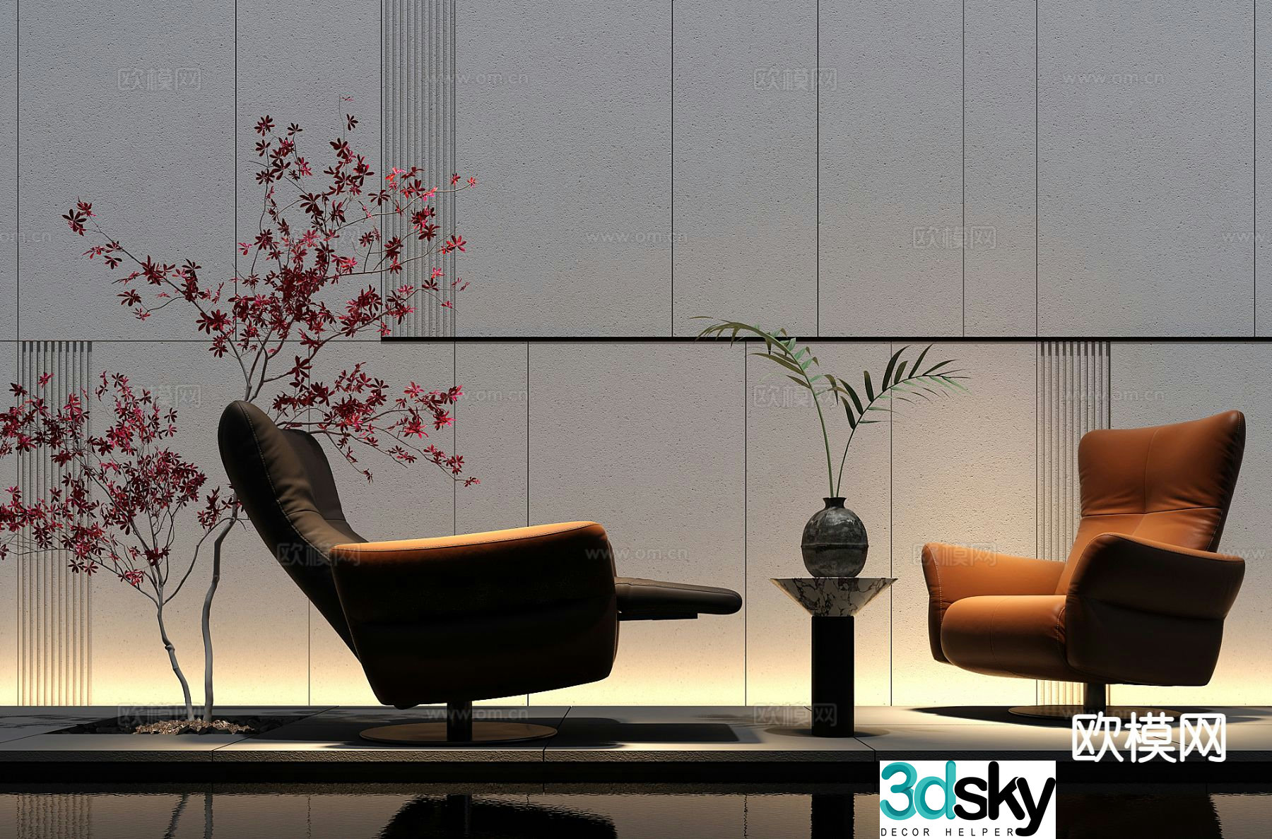 Italian style chair leisure chair sofa chair 3d model