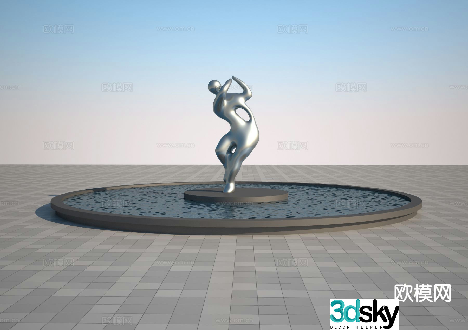 Modern golf sculpture 3d model