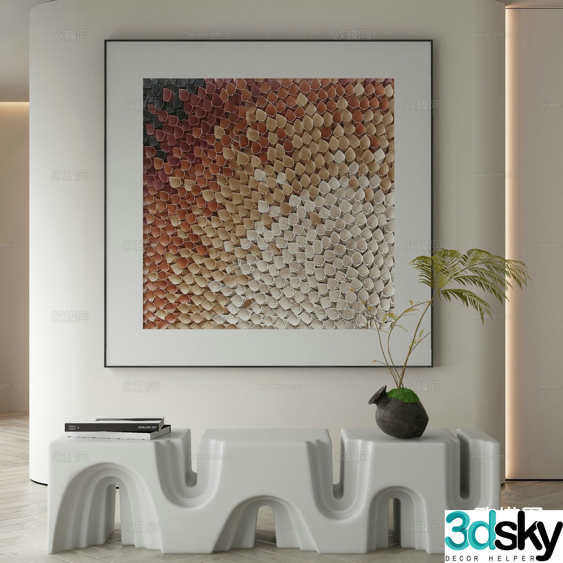 Modern art painting texture painting decorative painting 3d model