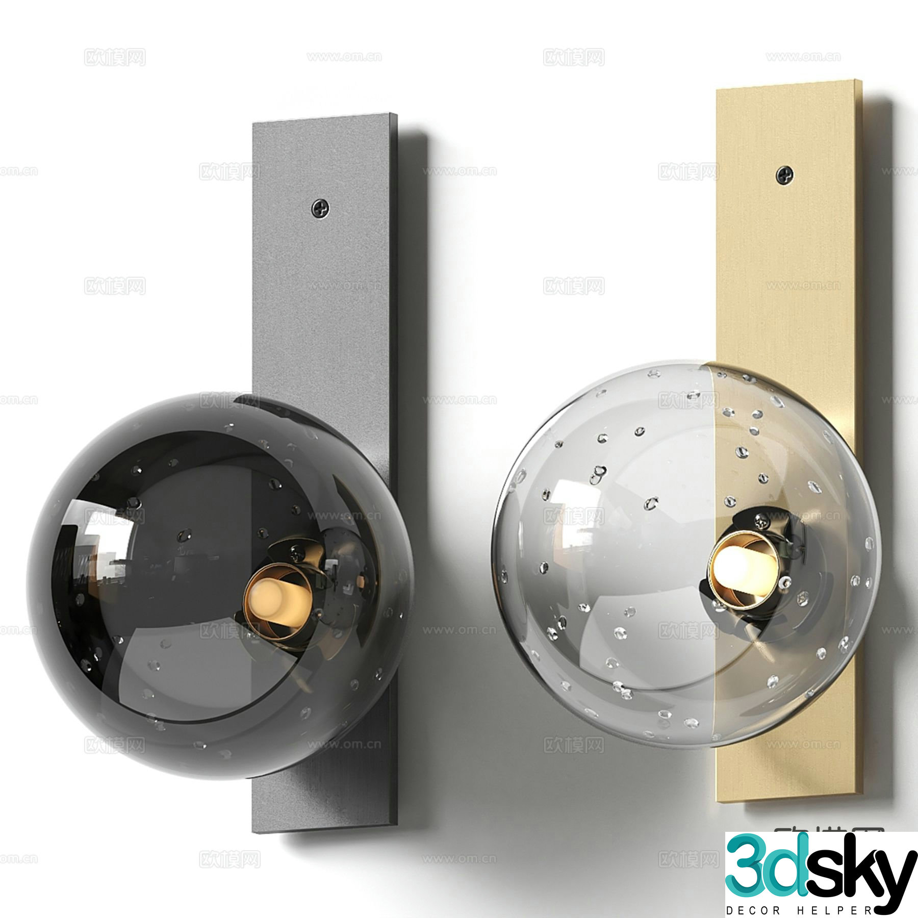 Modern glass wall light 3d model