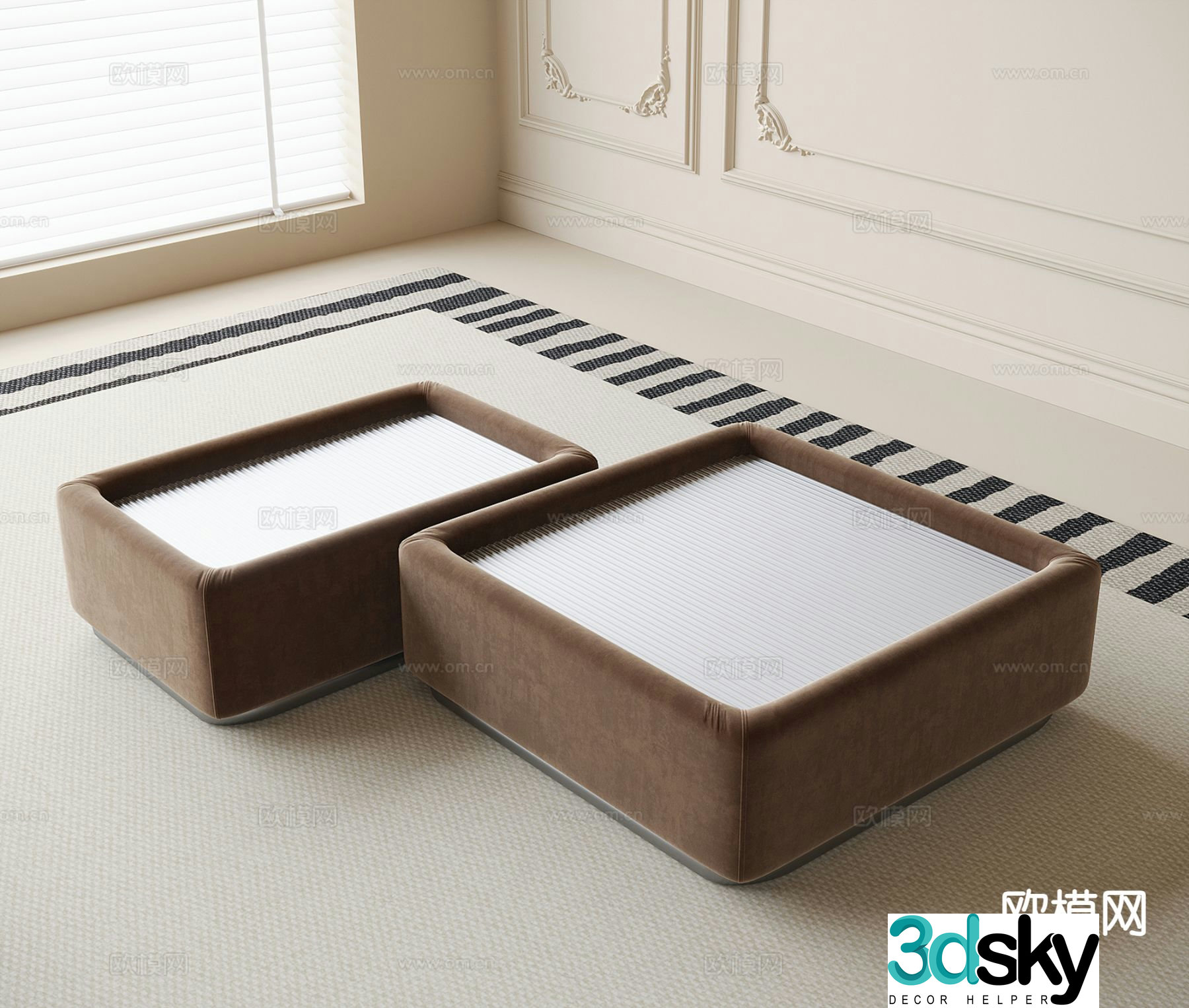 Modern square coffee table 3d model