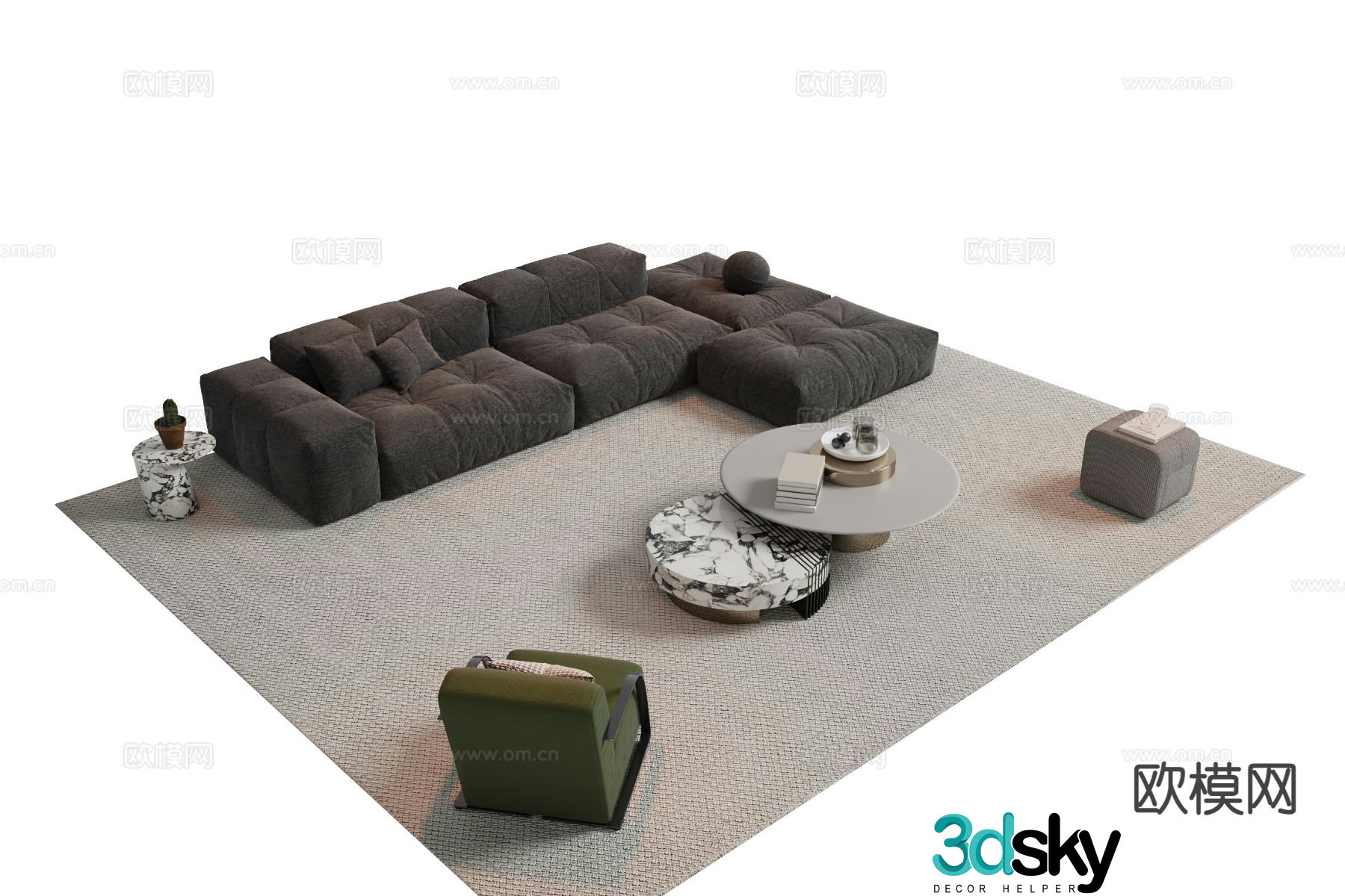 Modern sofa set 3d model