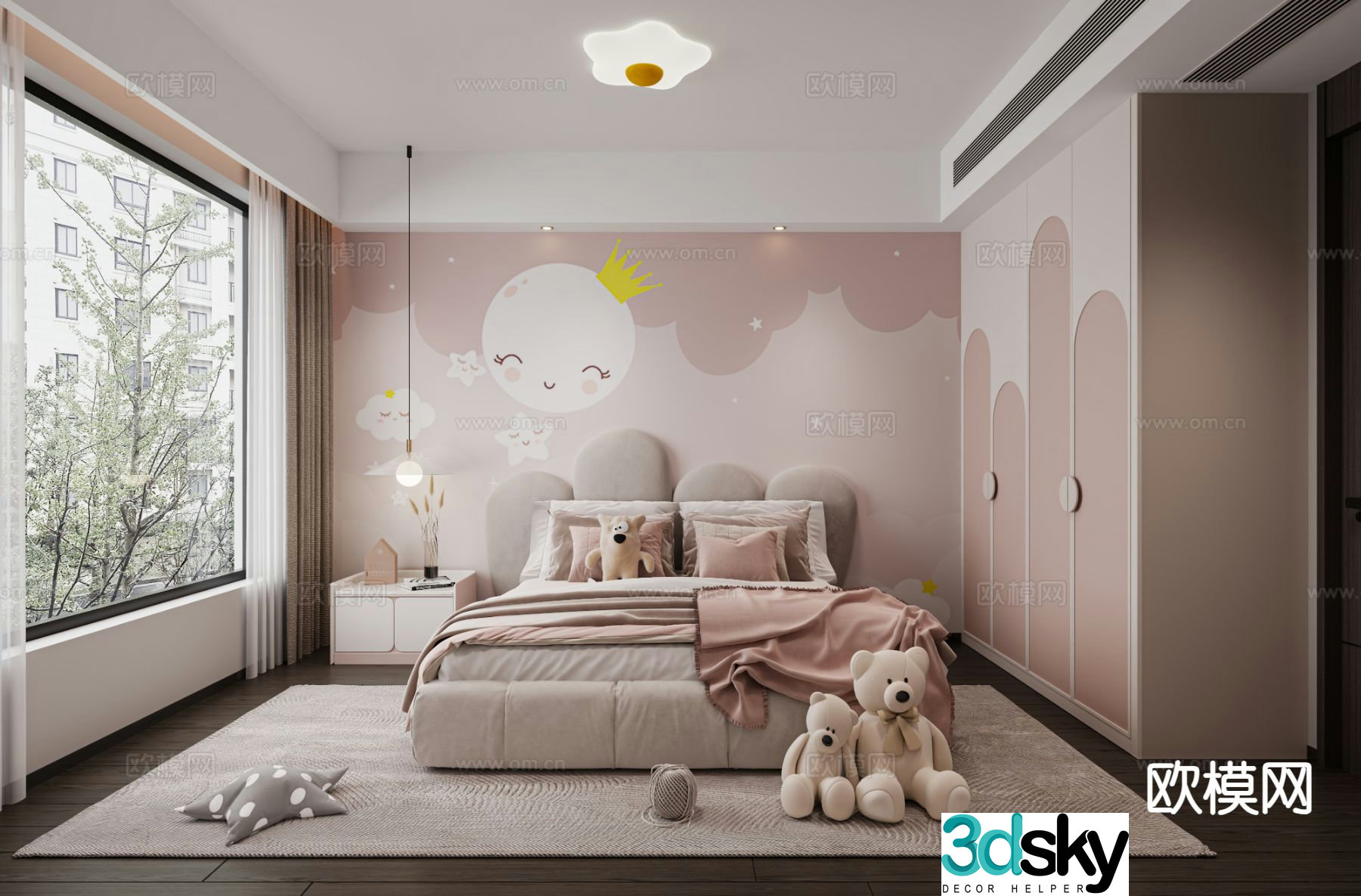 Modern children’s room girl’s room kid’s room 3d model
