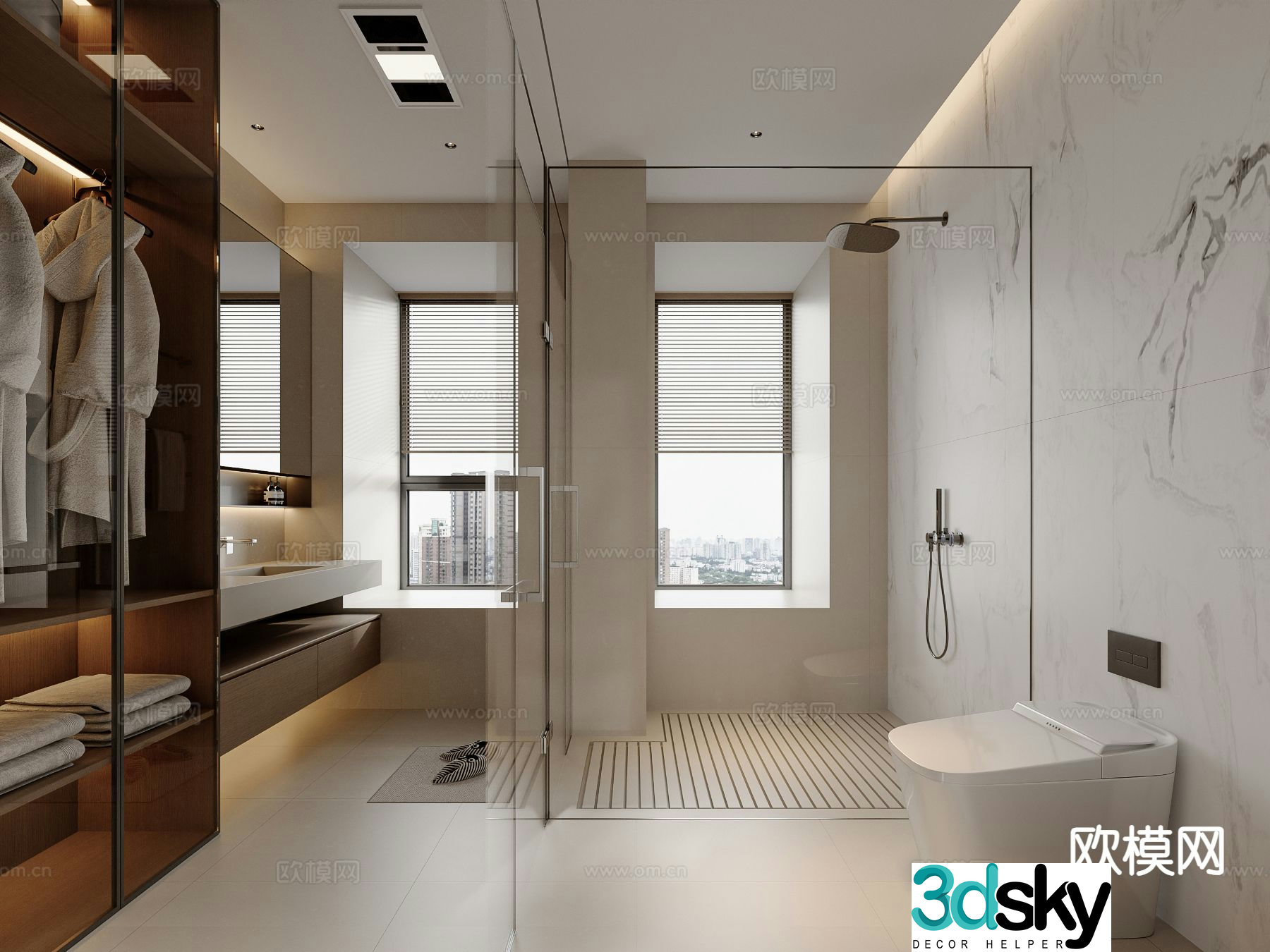 Modern bathroom bathroom toilet 3d model
