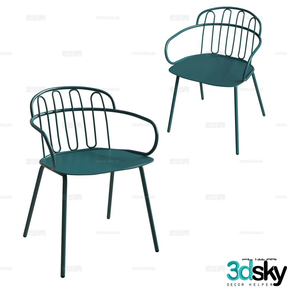 Castil modern chair dining chair 3d model