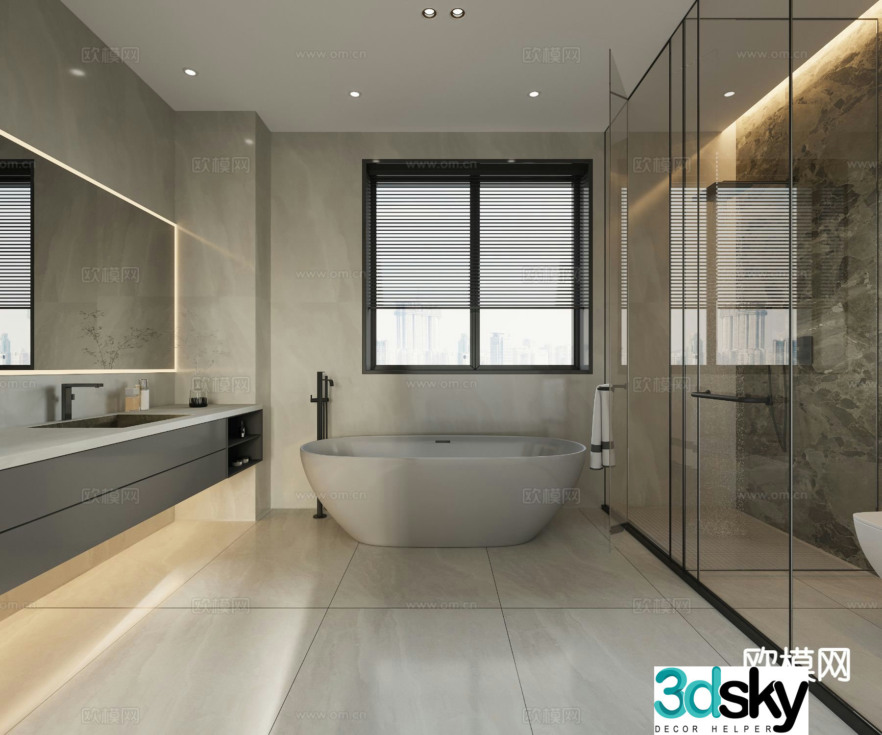 Modern bathroom bathroom toilet 3d model