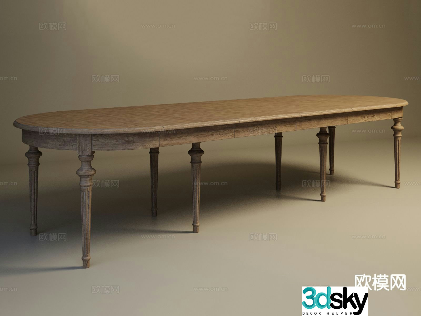 American conference table long table conference table 3d model