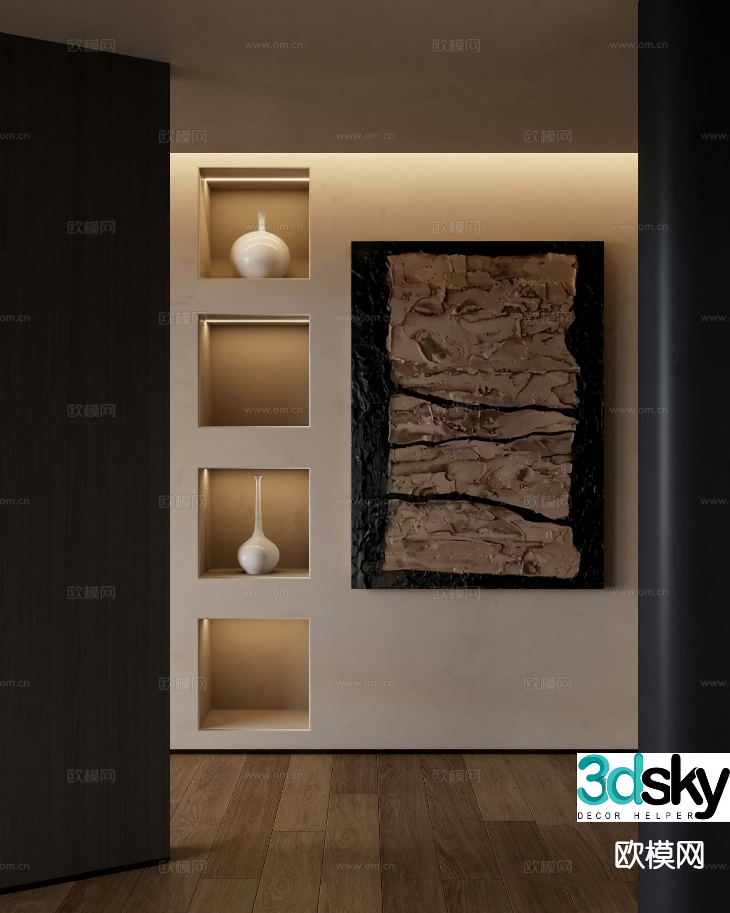 Wabi-sabi painting texture painting decorative painting hanging painting 3D model