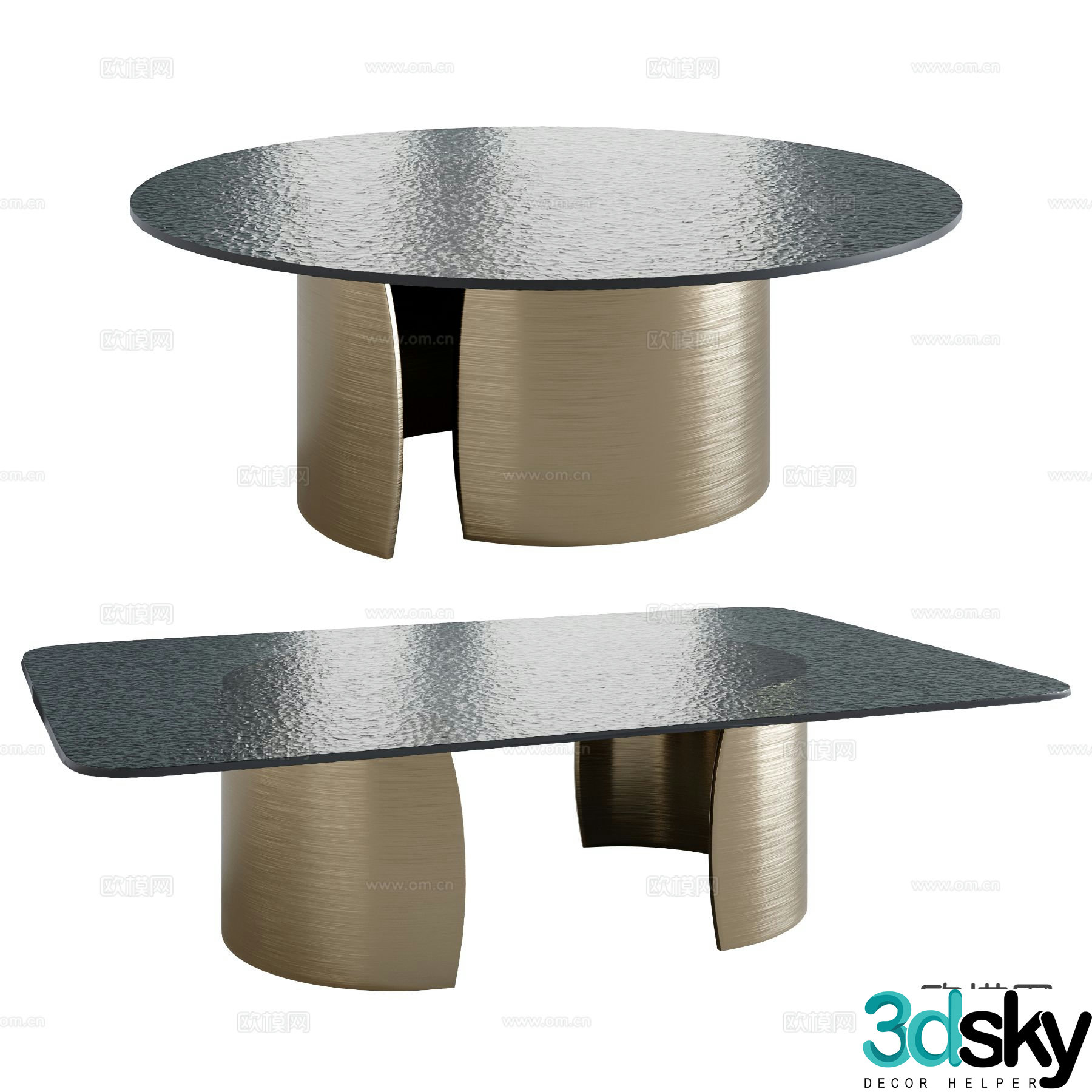 Modern coffee table round coffee table 3d model