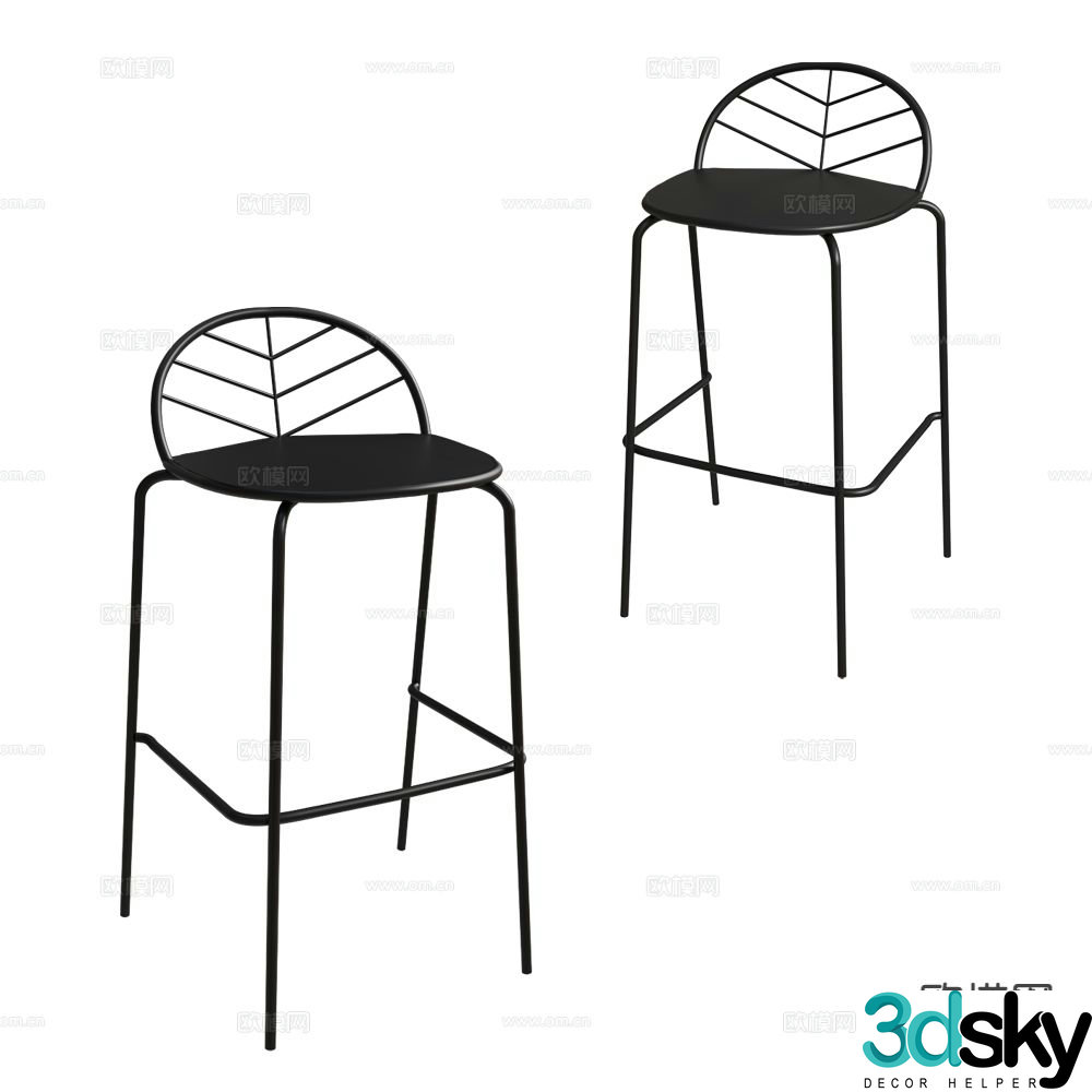 Castil Italian bar stool bar stool 3d model