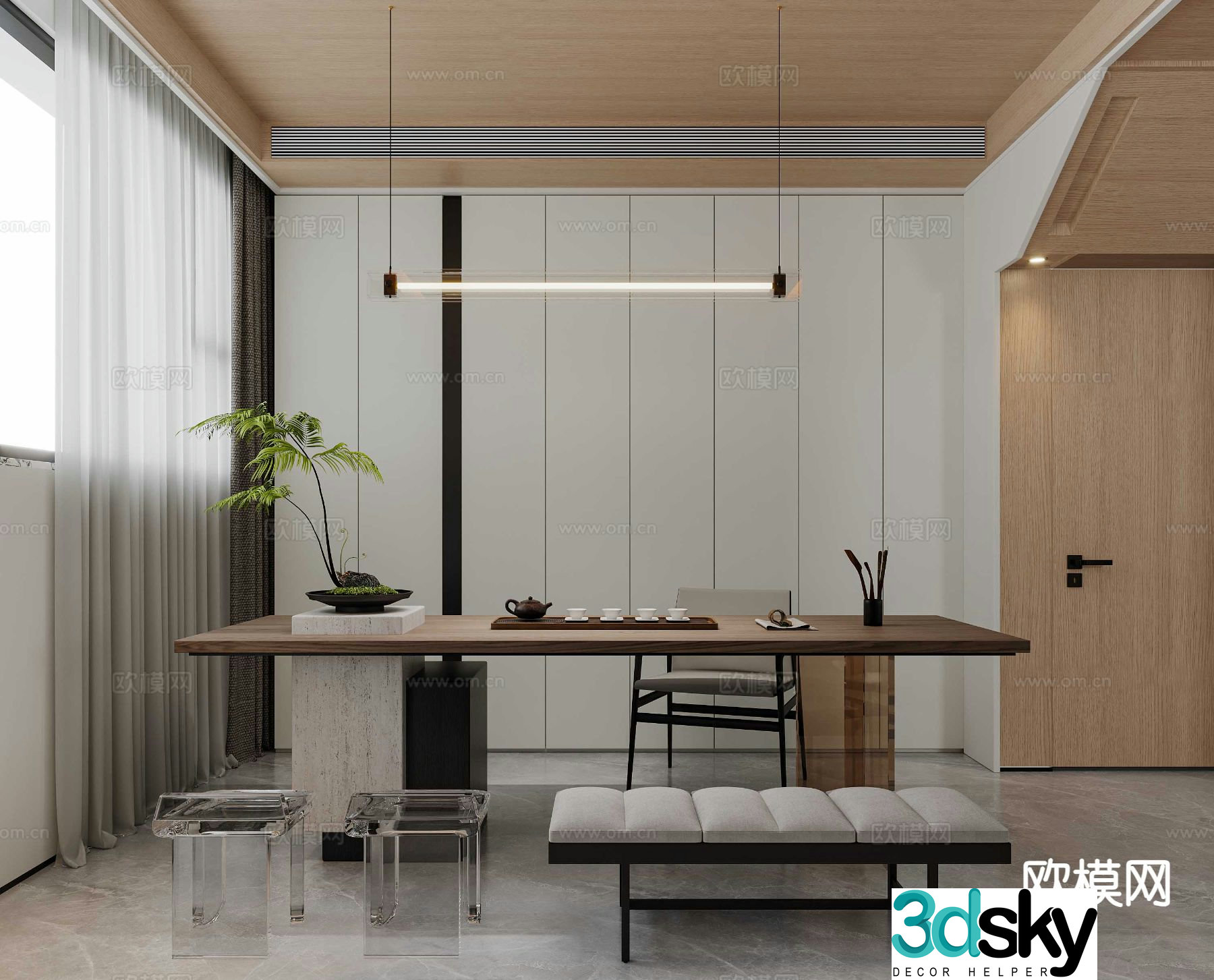 Modern tea room 3d model