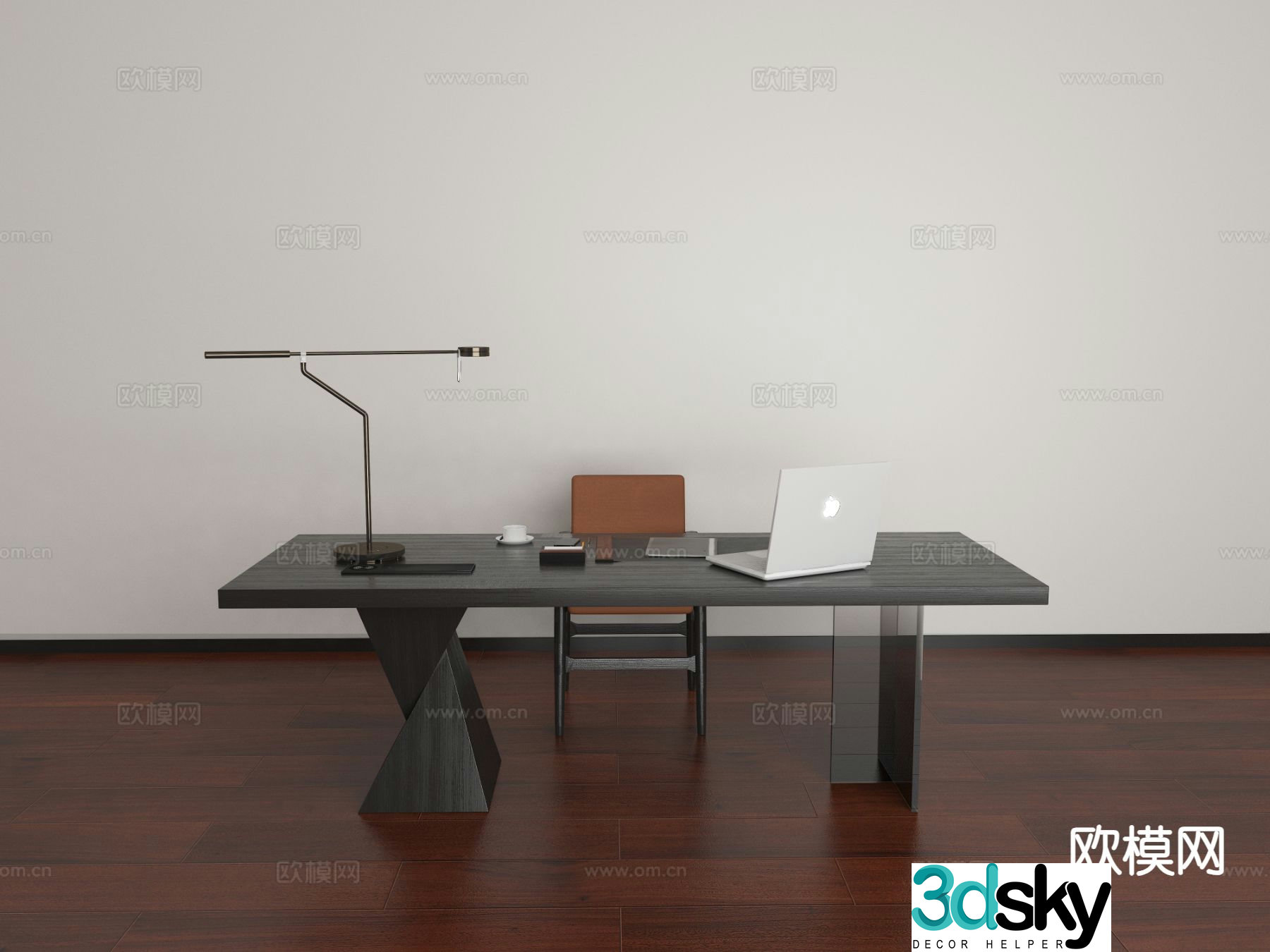 Italian desk and chair 3d model