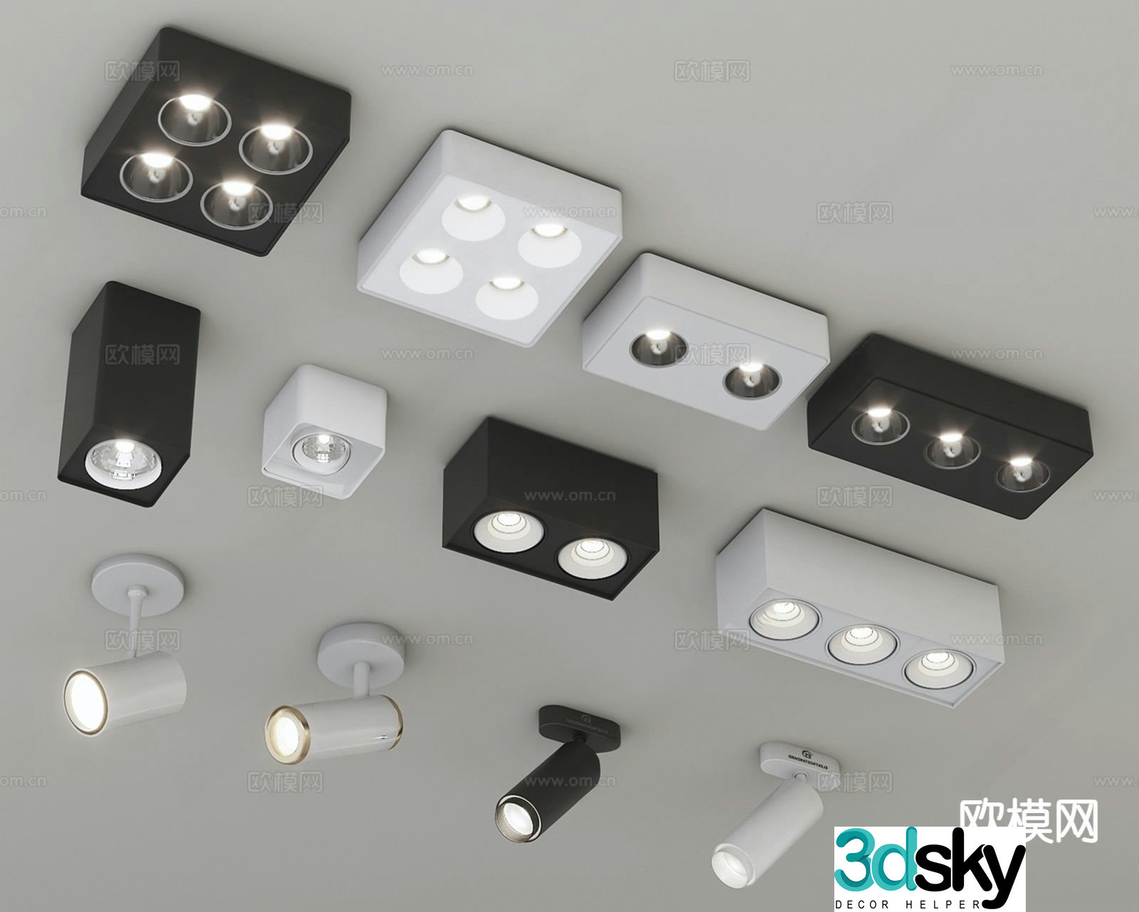 Modern downlight spotlight track light 3d model