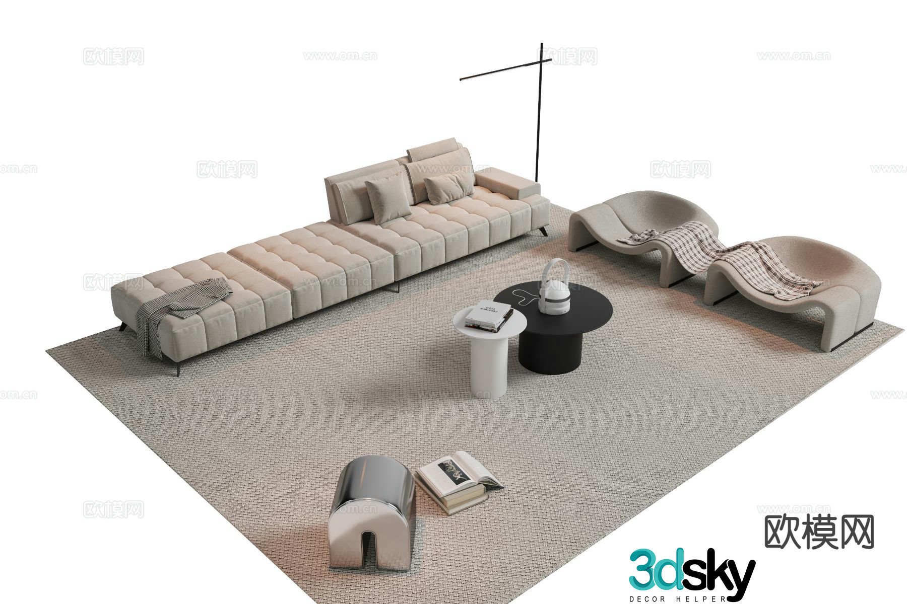 Modern sofa set 3d model