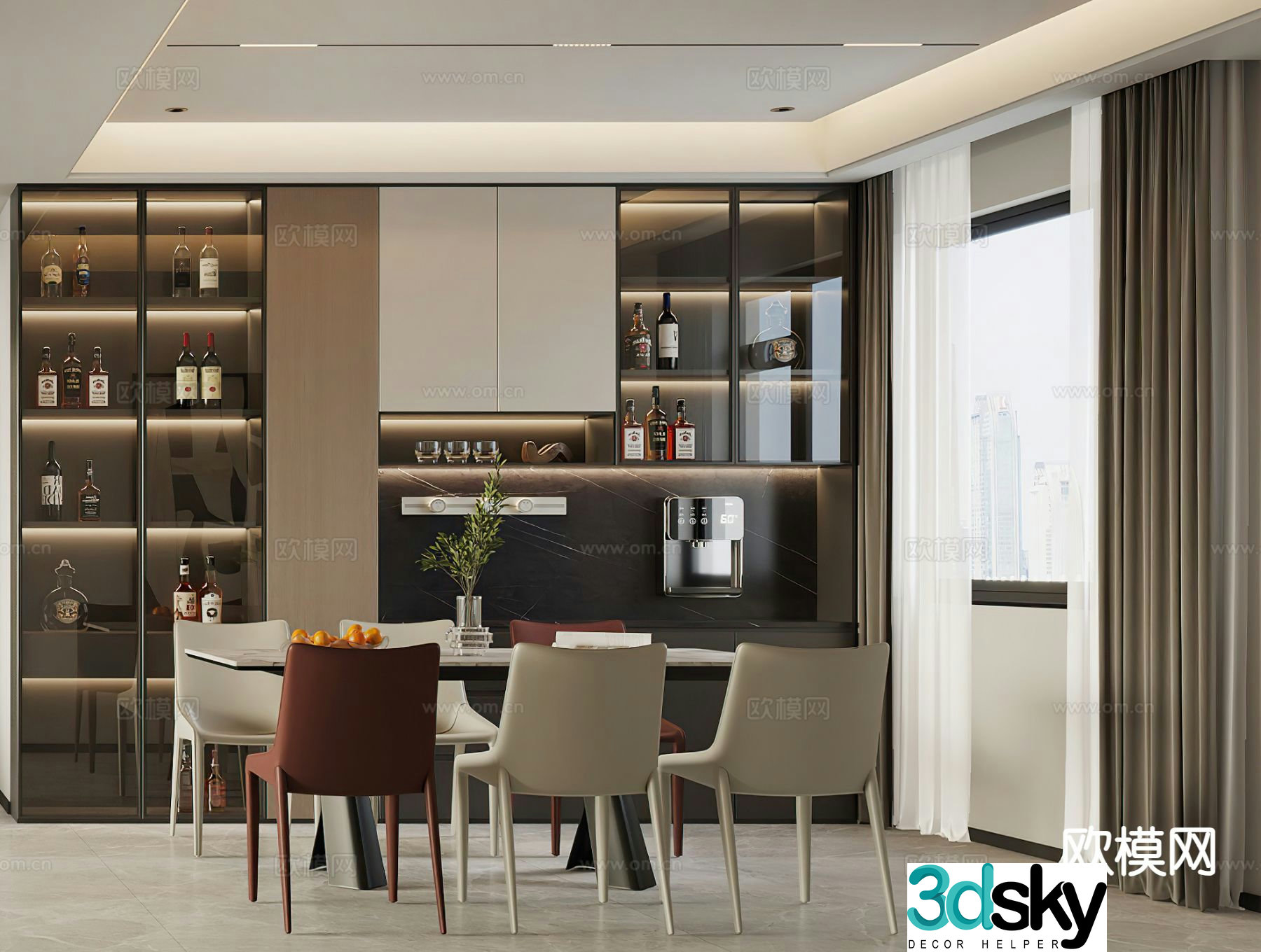 Modern restaurant 3d model