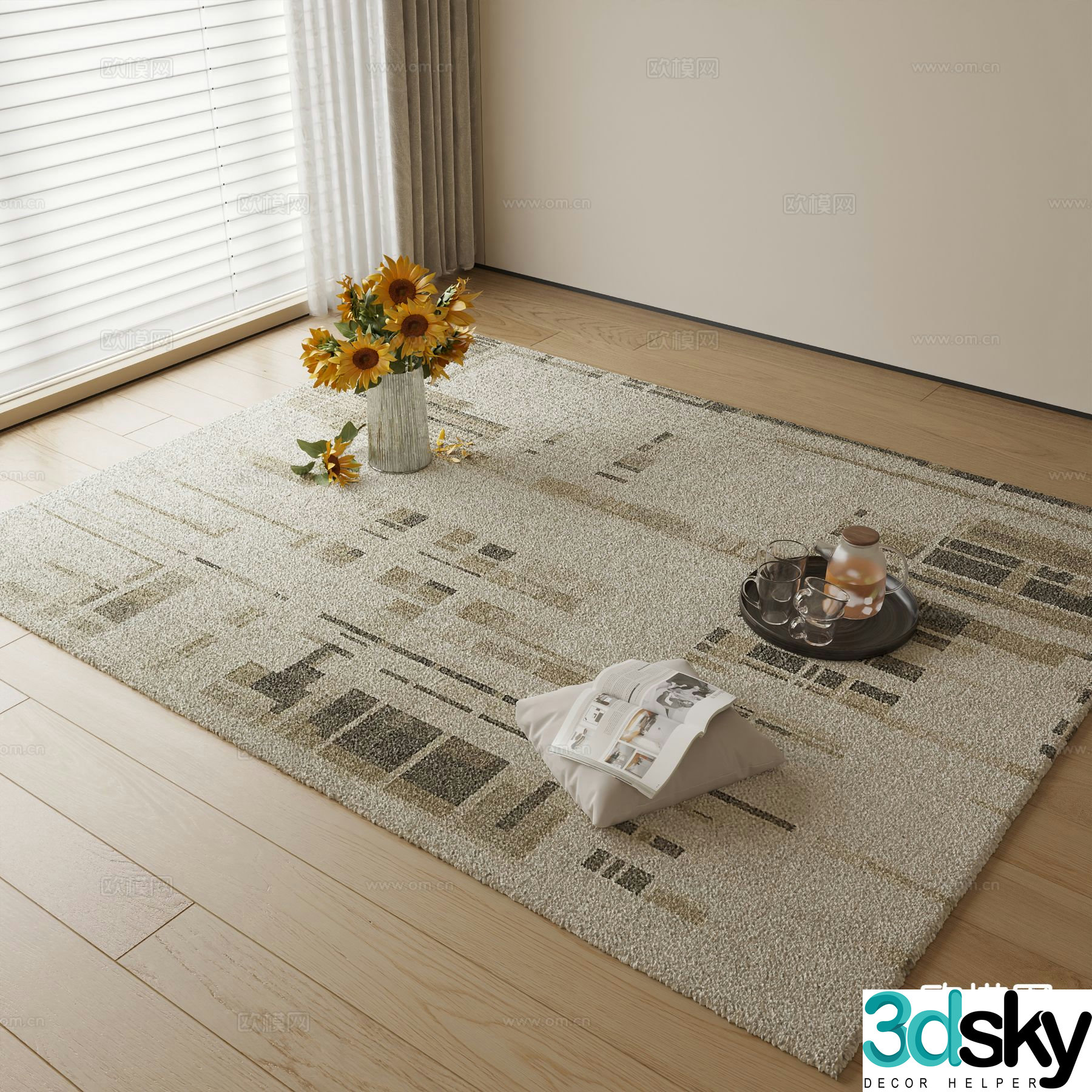 Modern geometric carpet 3d model